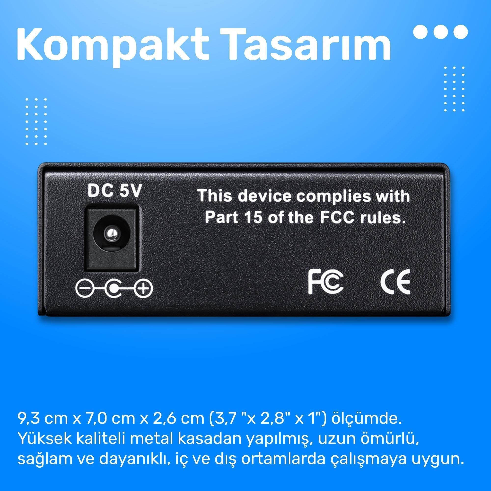 Cudy MC100GSA-20 Single Mode 20 Km Fiber Optik Gigabit Ethernet Medya Dönüştürücü Metal Switch