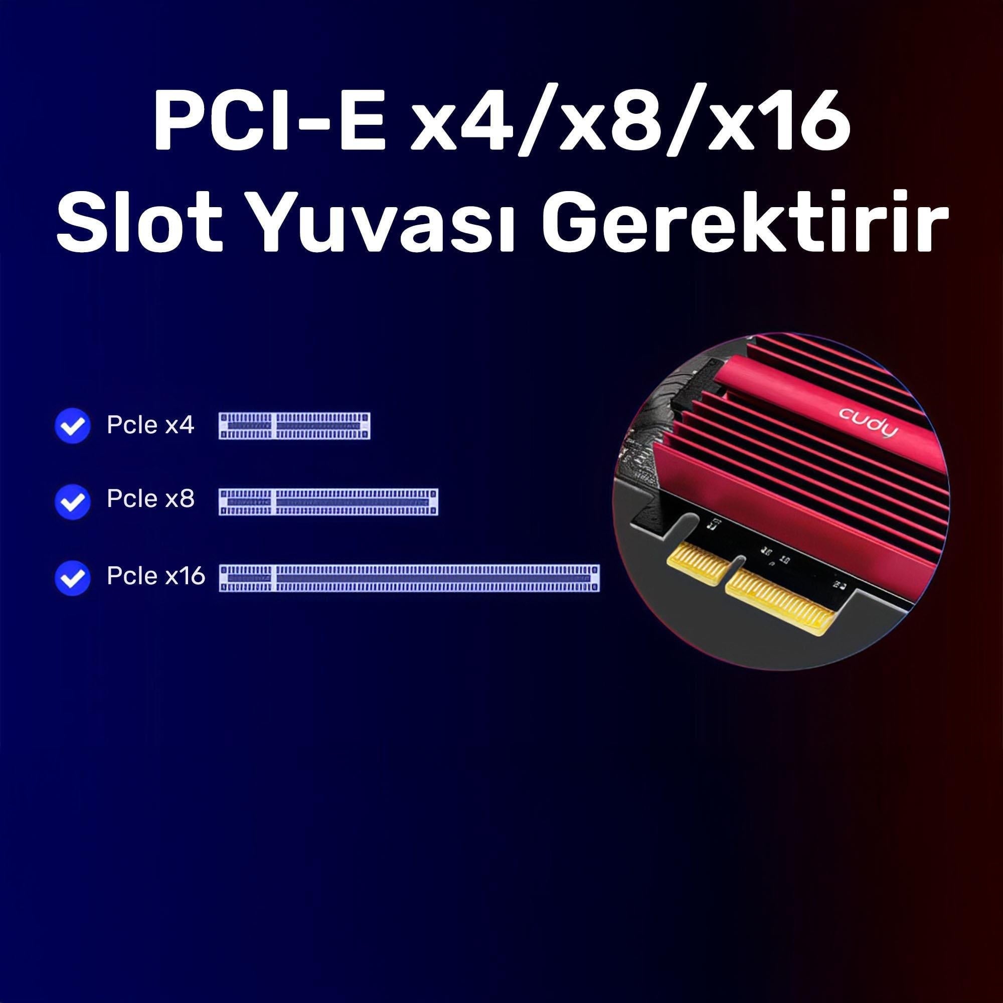 Cudy PE10G WOL 10.000Mbps Multi-Gigabit PCI Express Ethernet Ağ Kartı