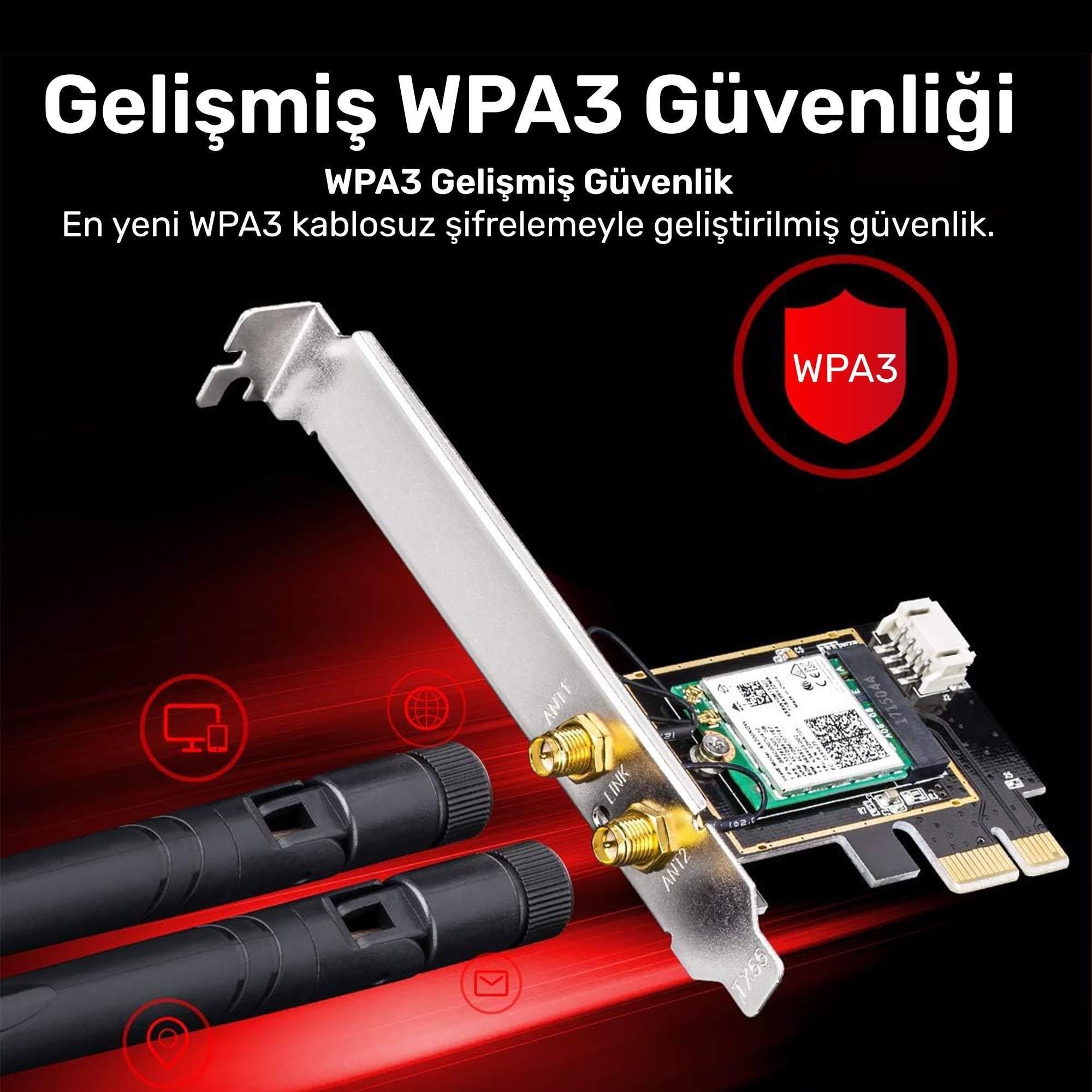 Cudy WE3000 5,2 Bluetooth, 2402Mbps Wi-Fi 6 Express Adaptör