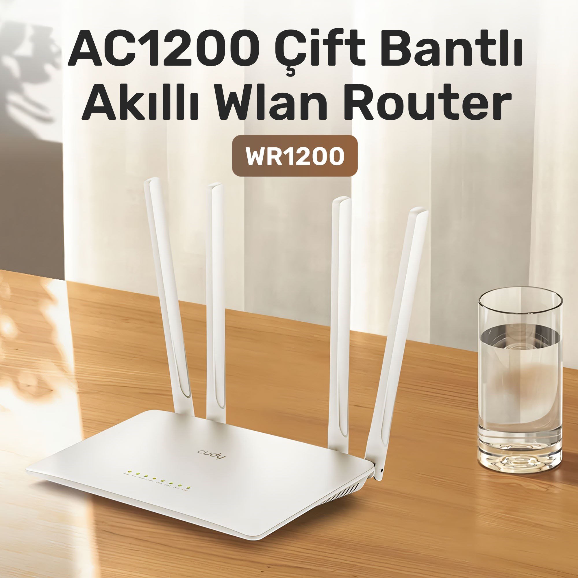 Cudy WR1200 Dual 2.4/5Ghz 4x5dBi Anten 1200Mbps 5 Port Wi-Fi Router(AC1200 Serisi)