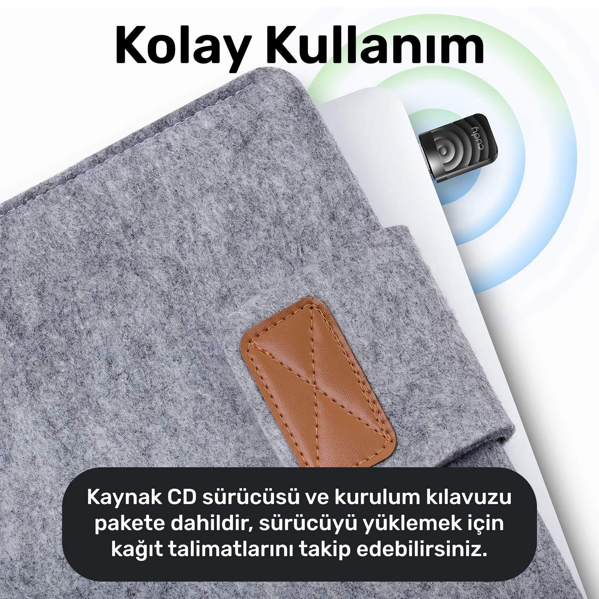 Cudy WU1300S 5 GHz 867 Mbps, 2.4 GHz 400 Mbps Wi-Fi USB 3.0 Mini Adaptör (AC1300 Serisi)