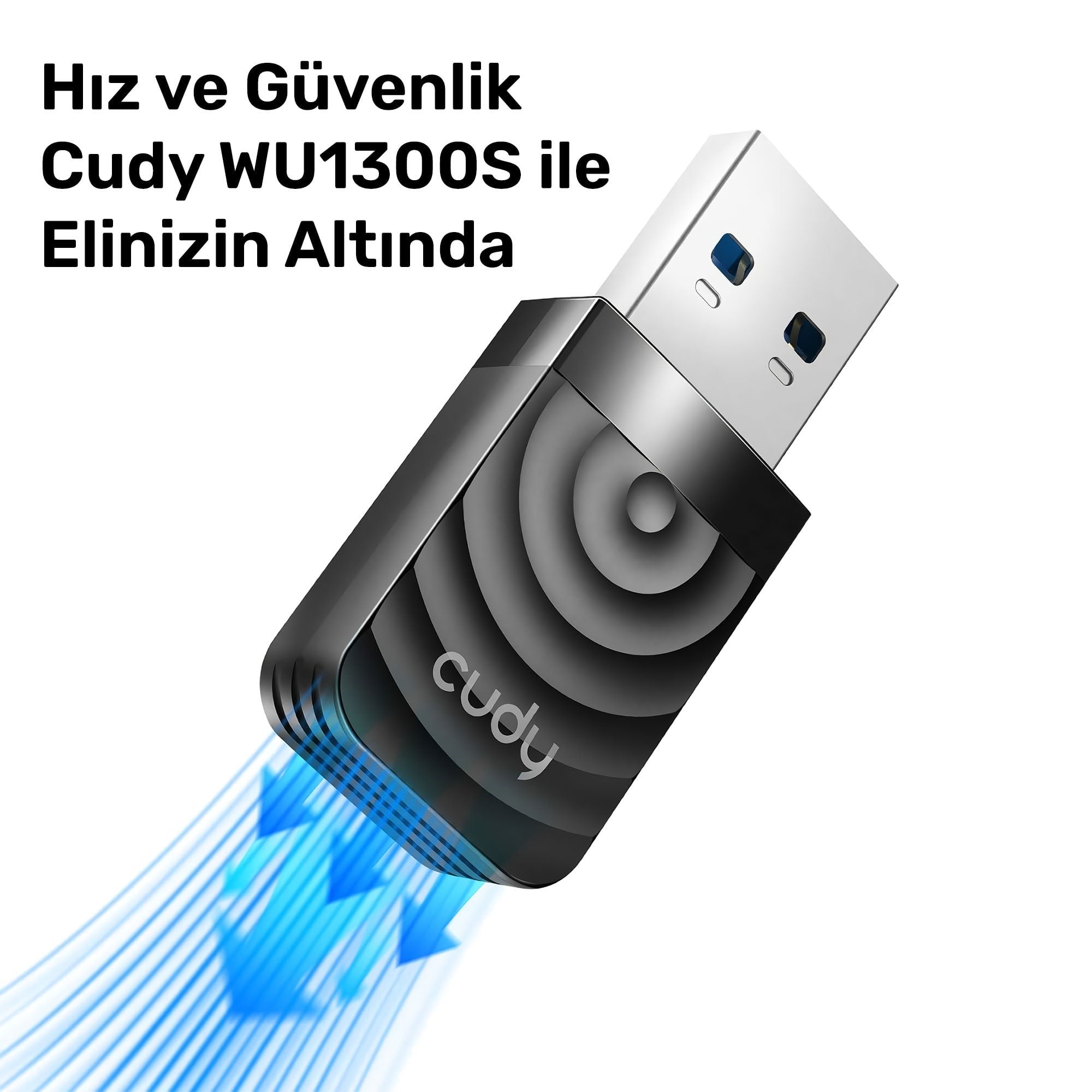Cudy WU1300S 5 GHz 867 Mbps, 2.4 GHz 400 Mbps Wi-Fi USB 3.0 Mini Adaptör (AC1300 Serisi)
