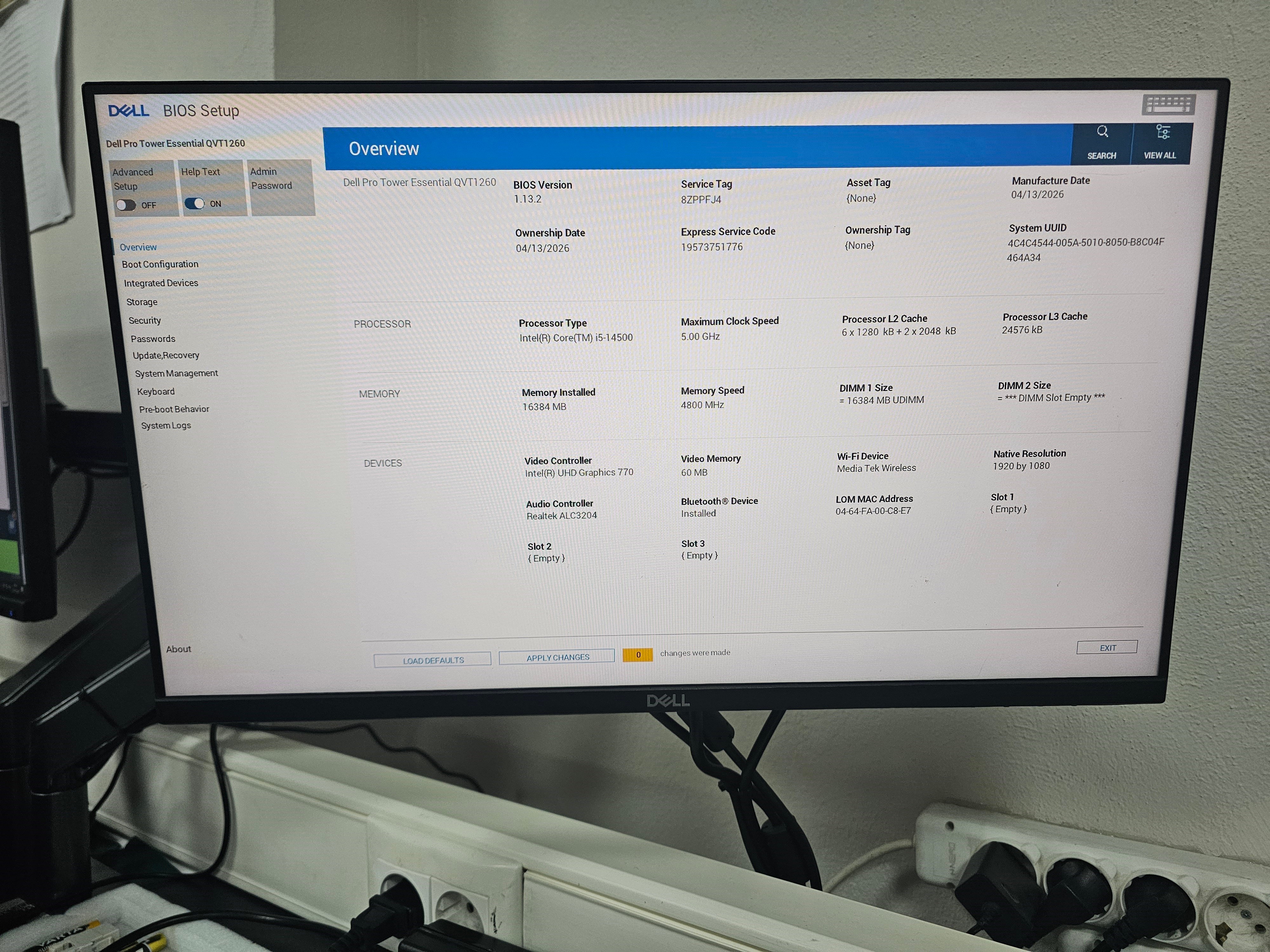 Dell Tower QVT1260 i5-14500 16GB 512SSD FreeDOS Masaüstü Bilgisayar