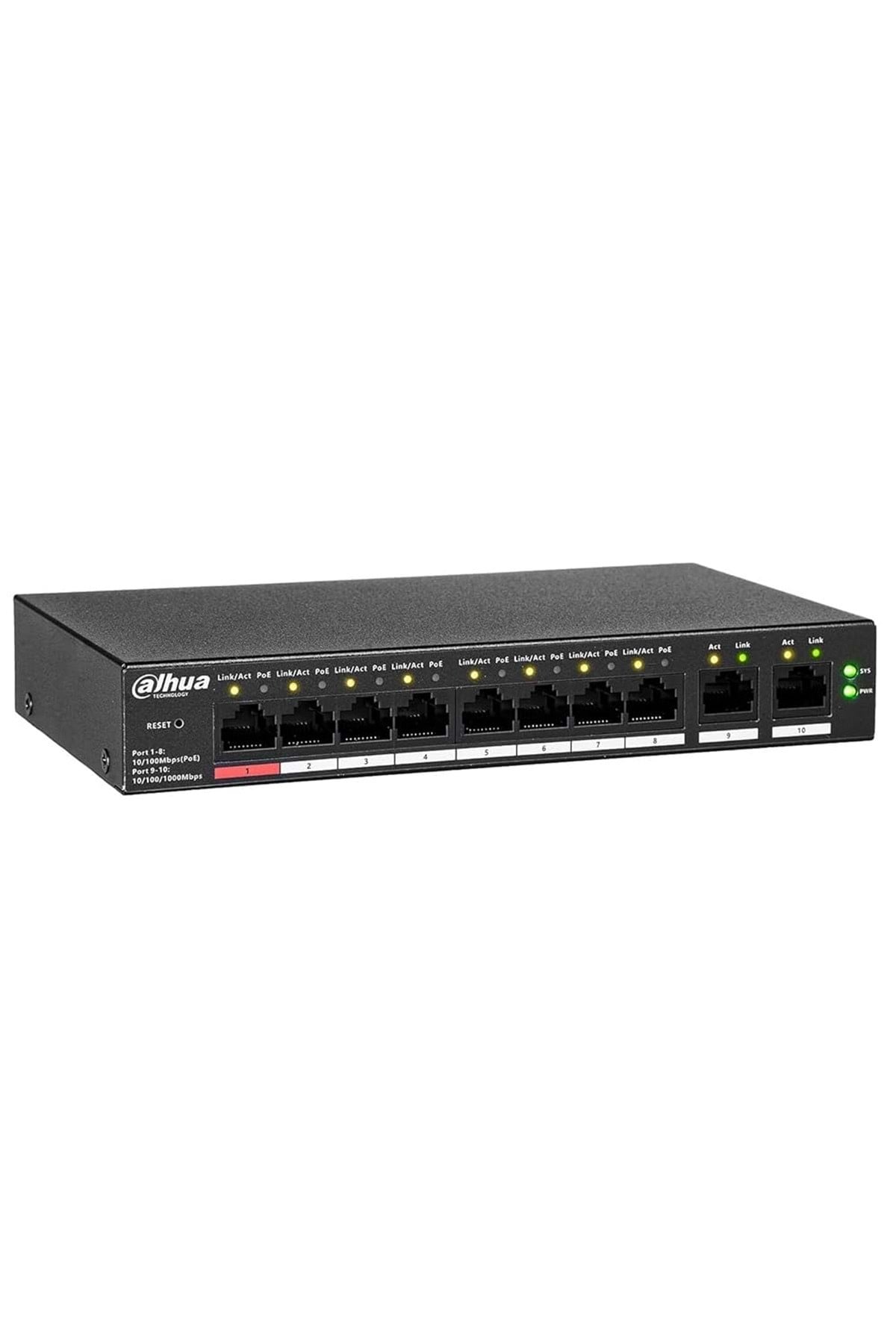 DH-CS4010-8ET-110 8 PORT POE 100MBPS +2 1000MBPS UPLİNK