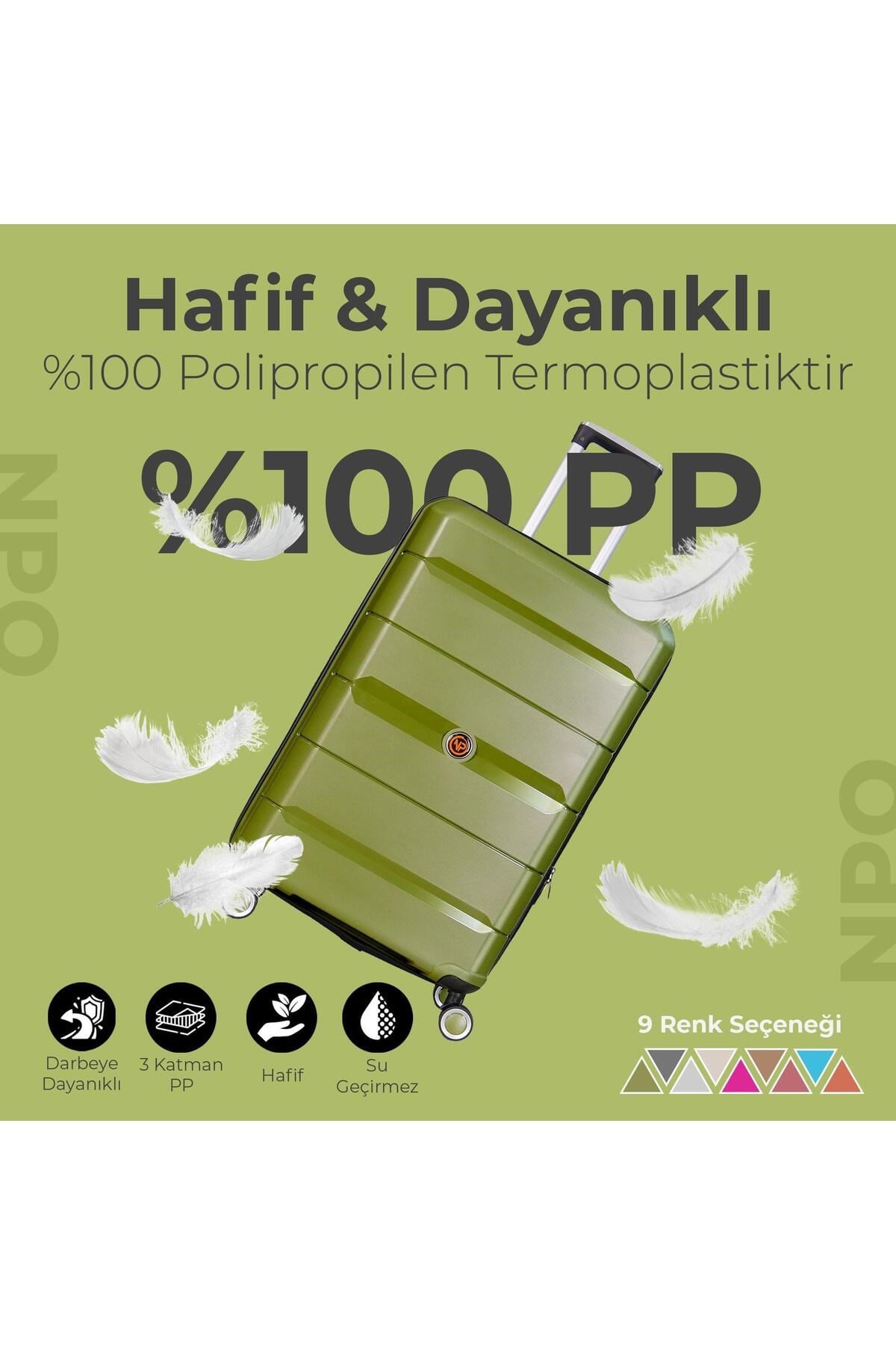 Diamond PP(Polipropilen) Küçük ve Orta Boy 2'li Kırılmaz Valiz Seti-Siyah