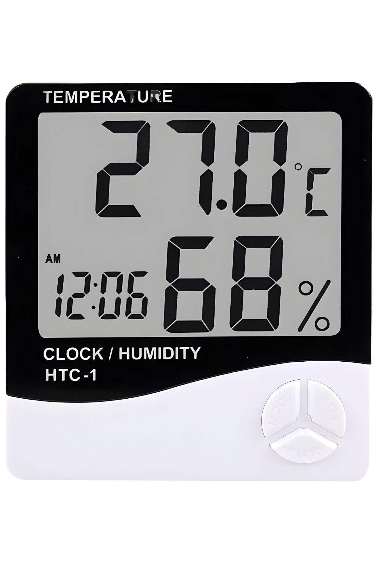 Dijital Termometre Sıcaklık Ve Nem Ölçer Masa Saati Alarm Ev Bebek Çoçuk Odası