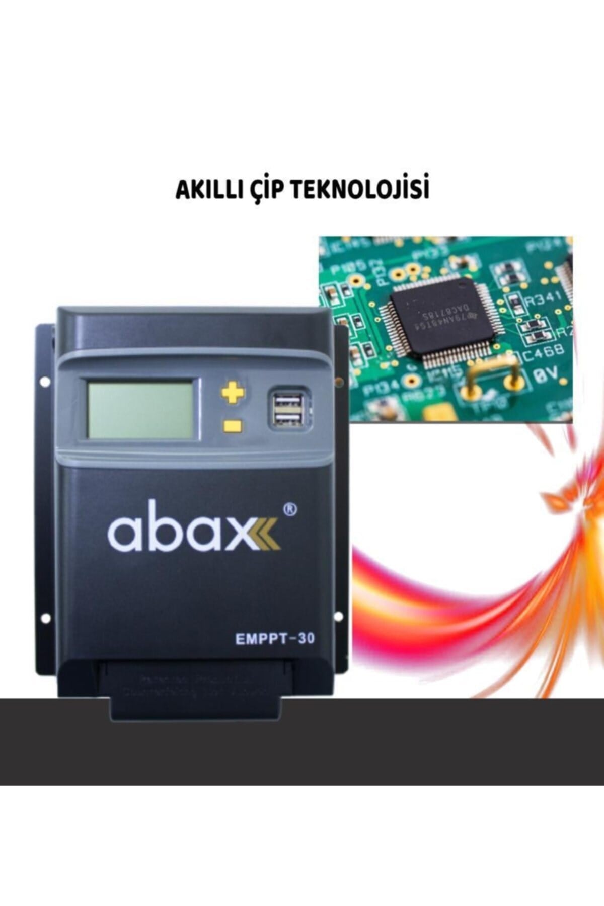 Emppt30 2a''lik Çift Usb Çıkışlı 12/24vdc Mppt 30a Geniş Lcd Ekran Solar Şarj Kontrol Cihazı