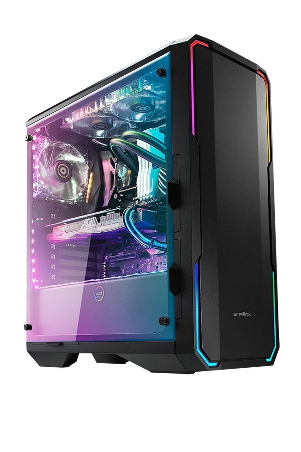 Enso 2*120mm Fan Siyah 2*usb 3.0 Tempered Glass Oyuncu Kasası