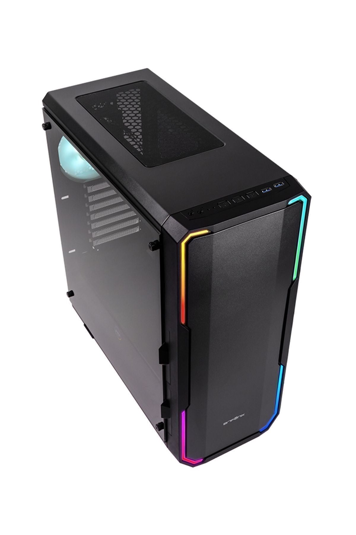 Enso 2*120mm Fan Siyah 2*usb 3.0 Tempered Glass Oyuncu Kasası