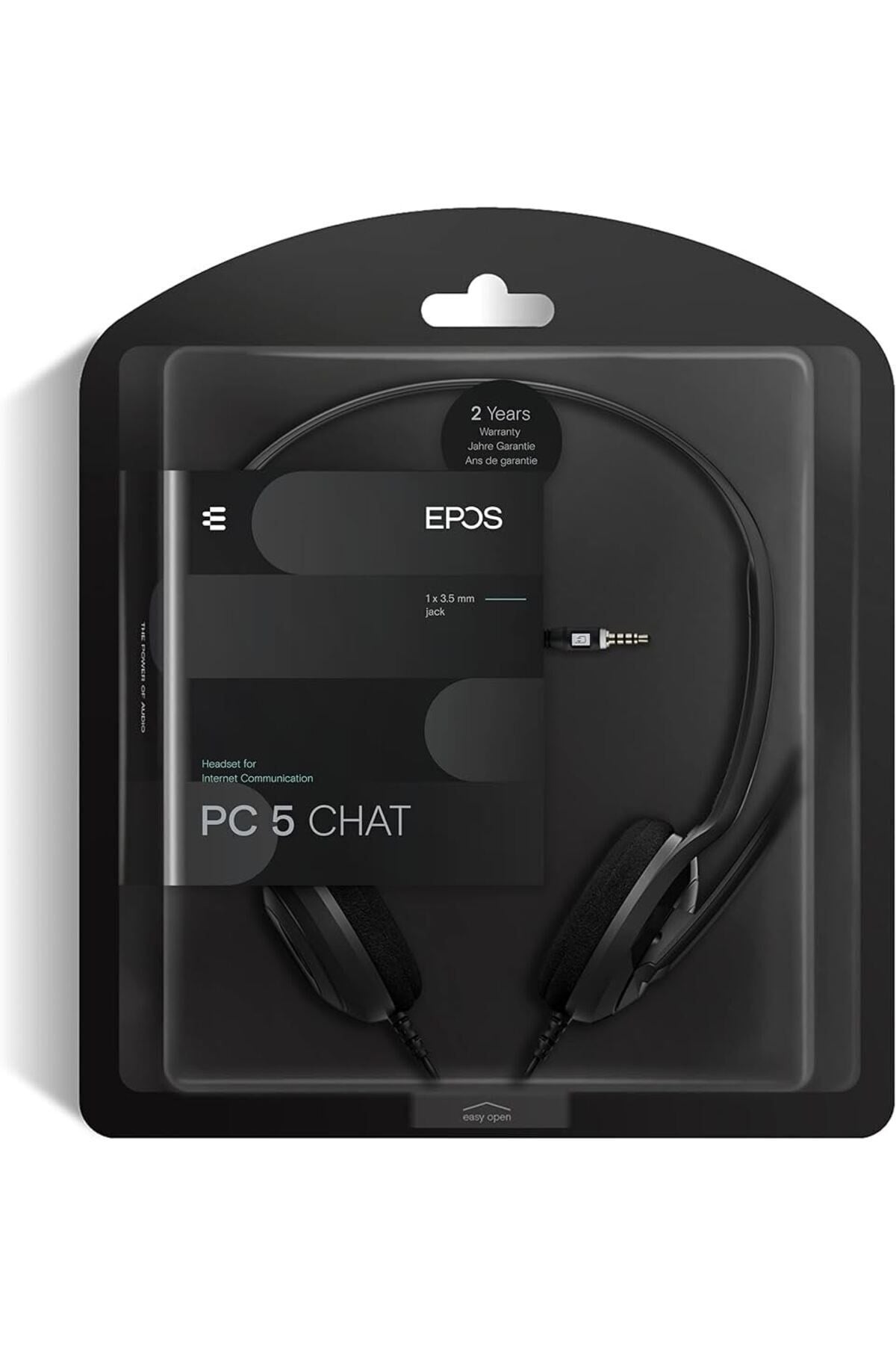 Epos Pc 5 Chat Siyah Çift Taraflı Kafa Üstü Voıp Kulaklık ( Türkiye Garantili)