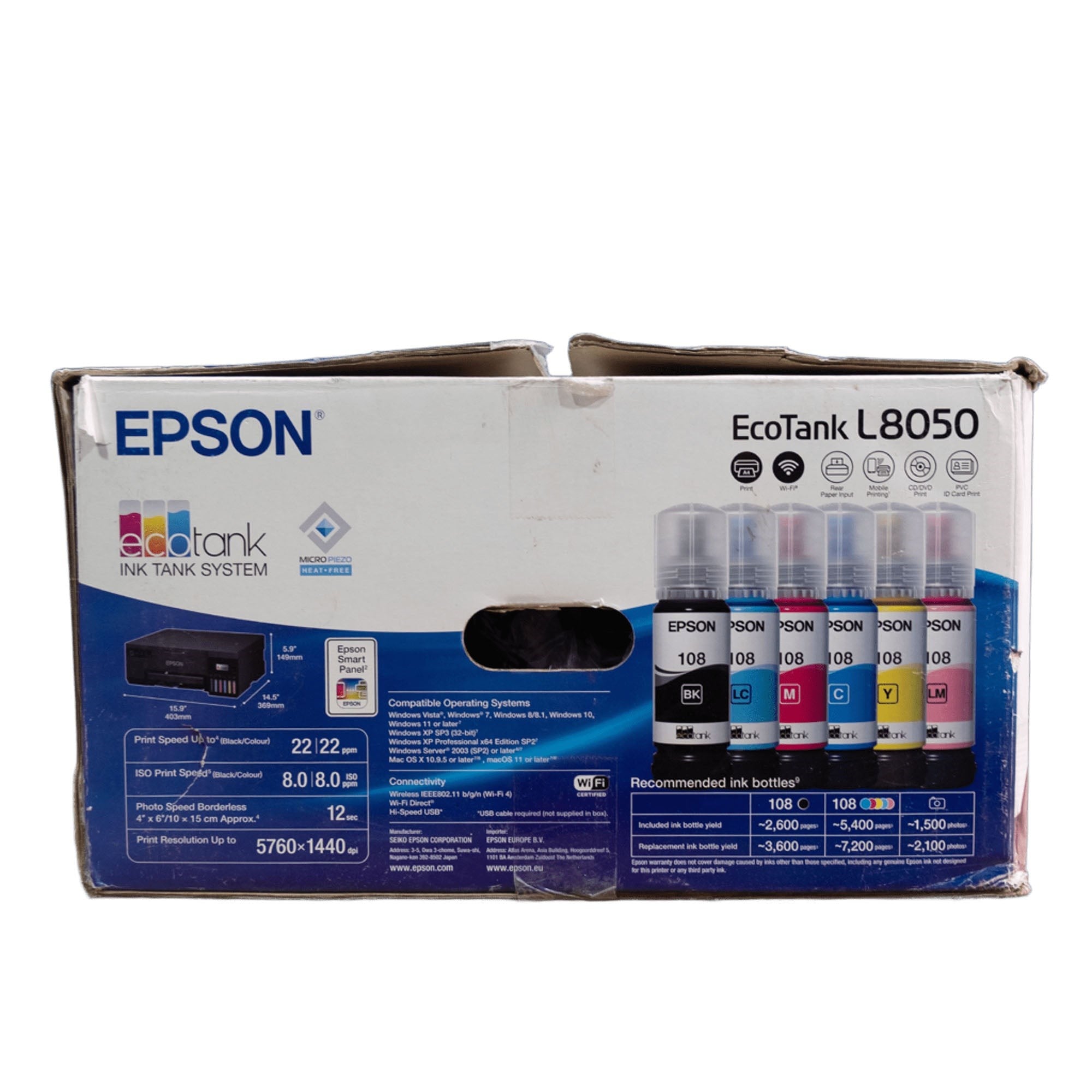 EPSON L8050 EcoTank Renkli Tanklı Fotoğraf Yazıcısı Outlet