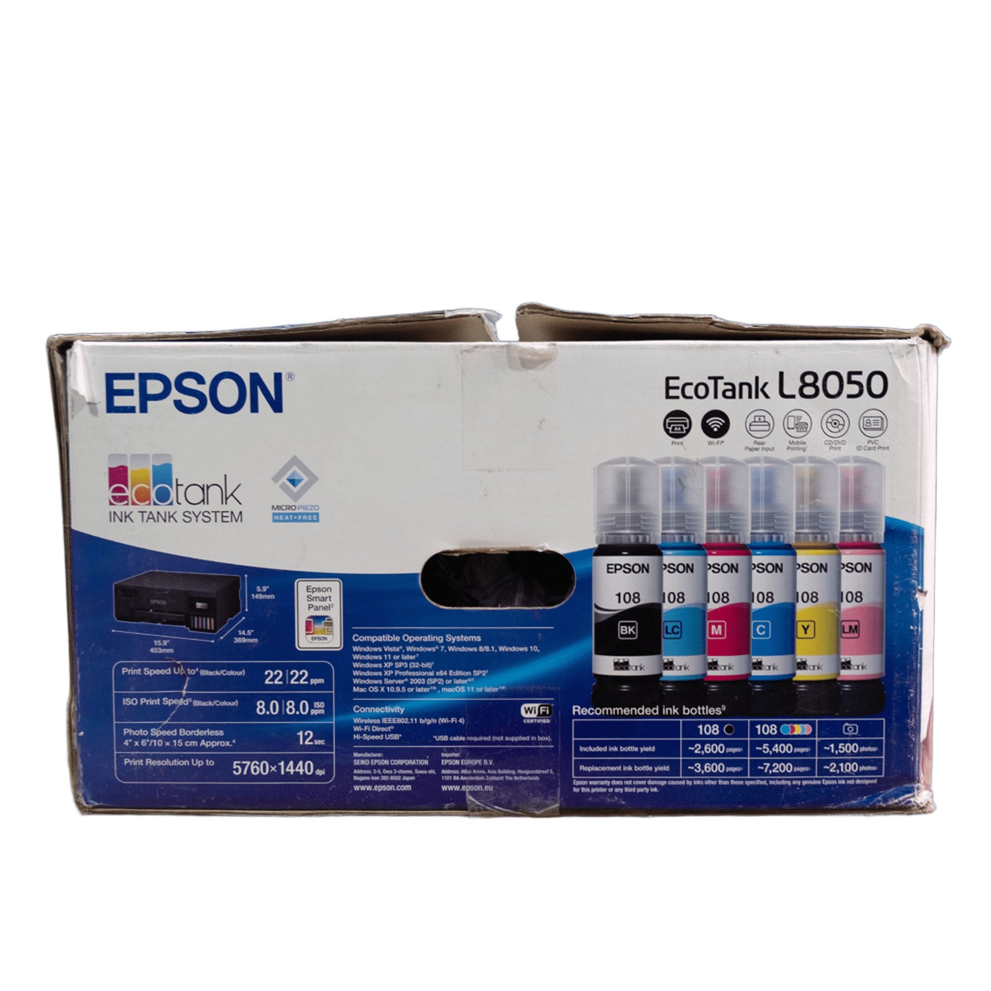 EPSON L8050 EcoTank Renkli Tanklı Fotoğraf Yazıcısı Outlet