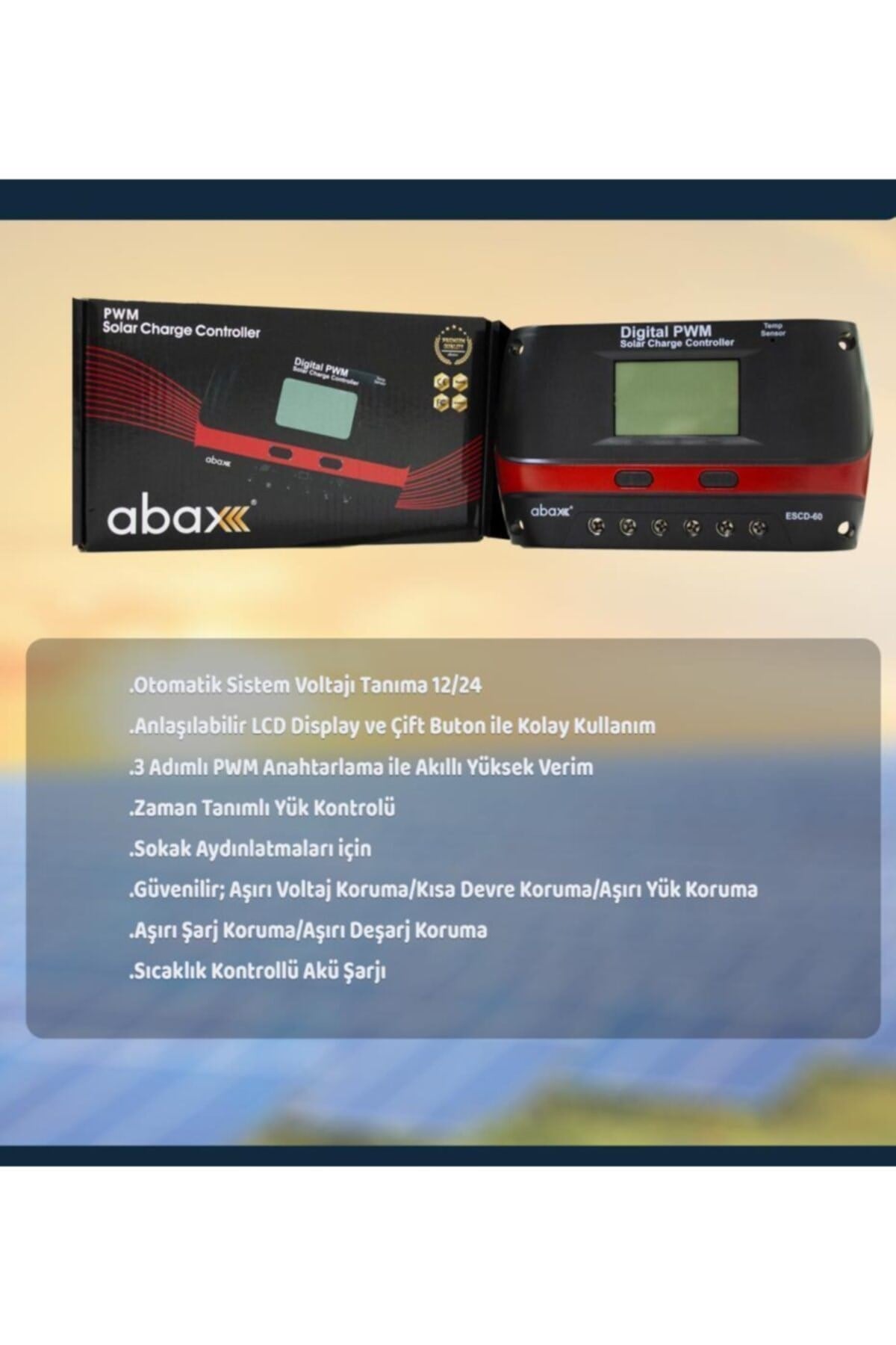 Escd60 2a'lik Çift Usb Çıkışlı 12/24v Dc 60a Pwm Zaman Ayarlı Akıllı Solar Şarj Kontrol Cihazı