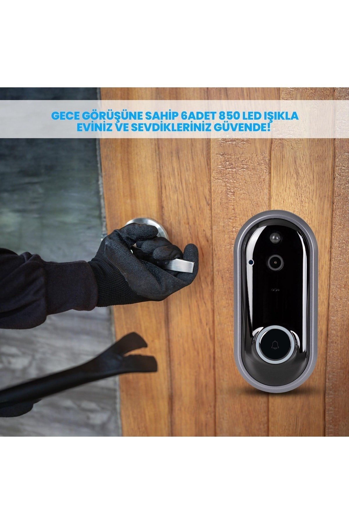 Fa01 1080p Fullhd,wifi Tuya Destekli Karltı Door Bell Kameralı Akıllı Kapı Zili(kamera+zil)