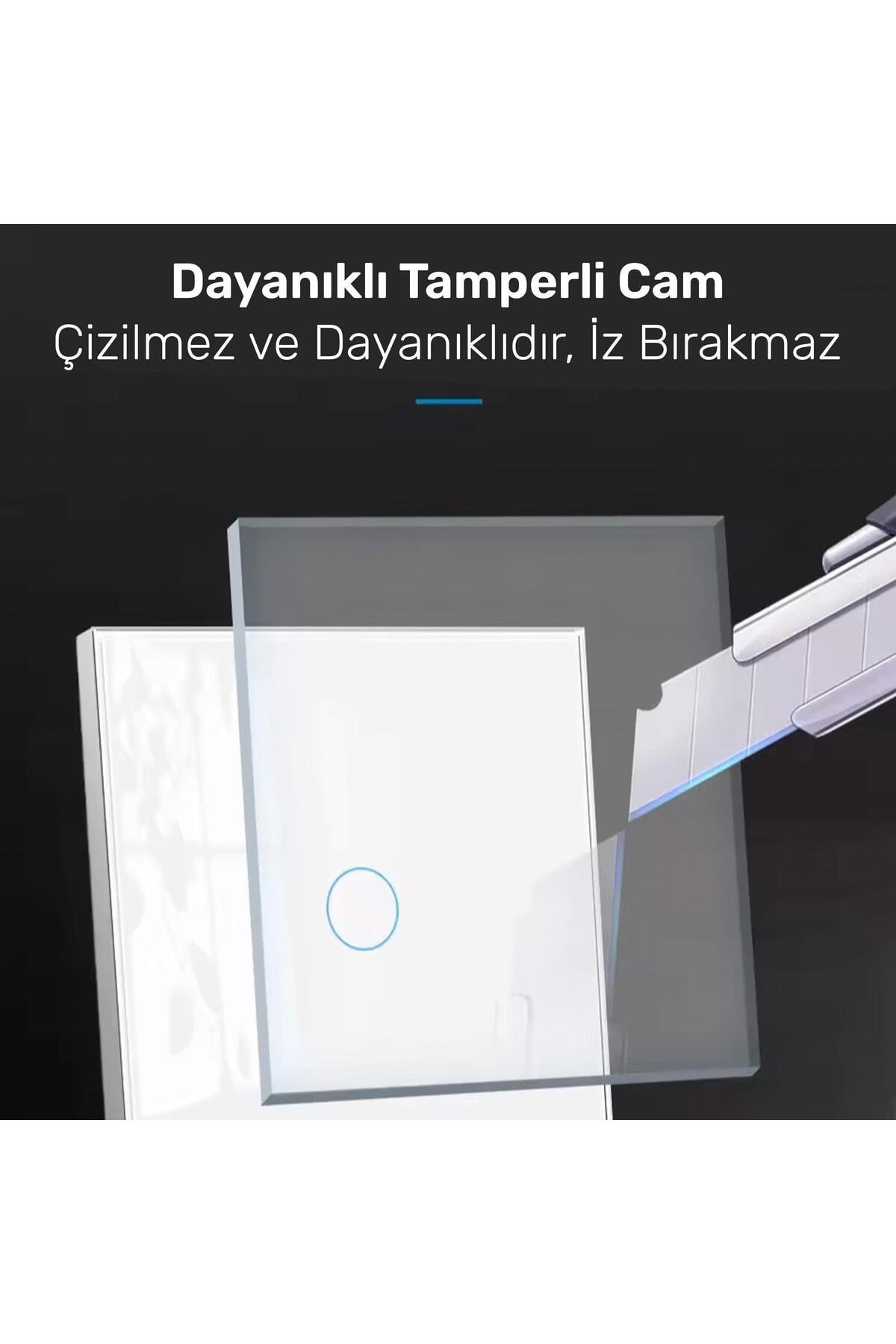 FGTCM009 Dokunmatik Wifi TUYA Destekli 4'lü Akıllı Elektrik Anahtarı-Beyaz