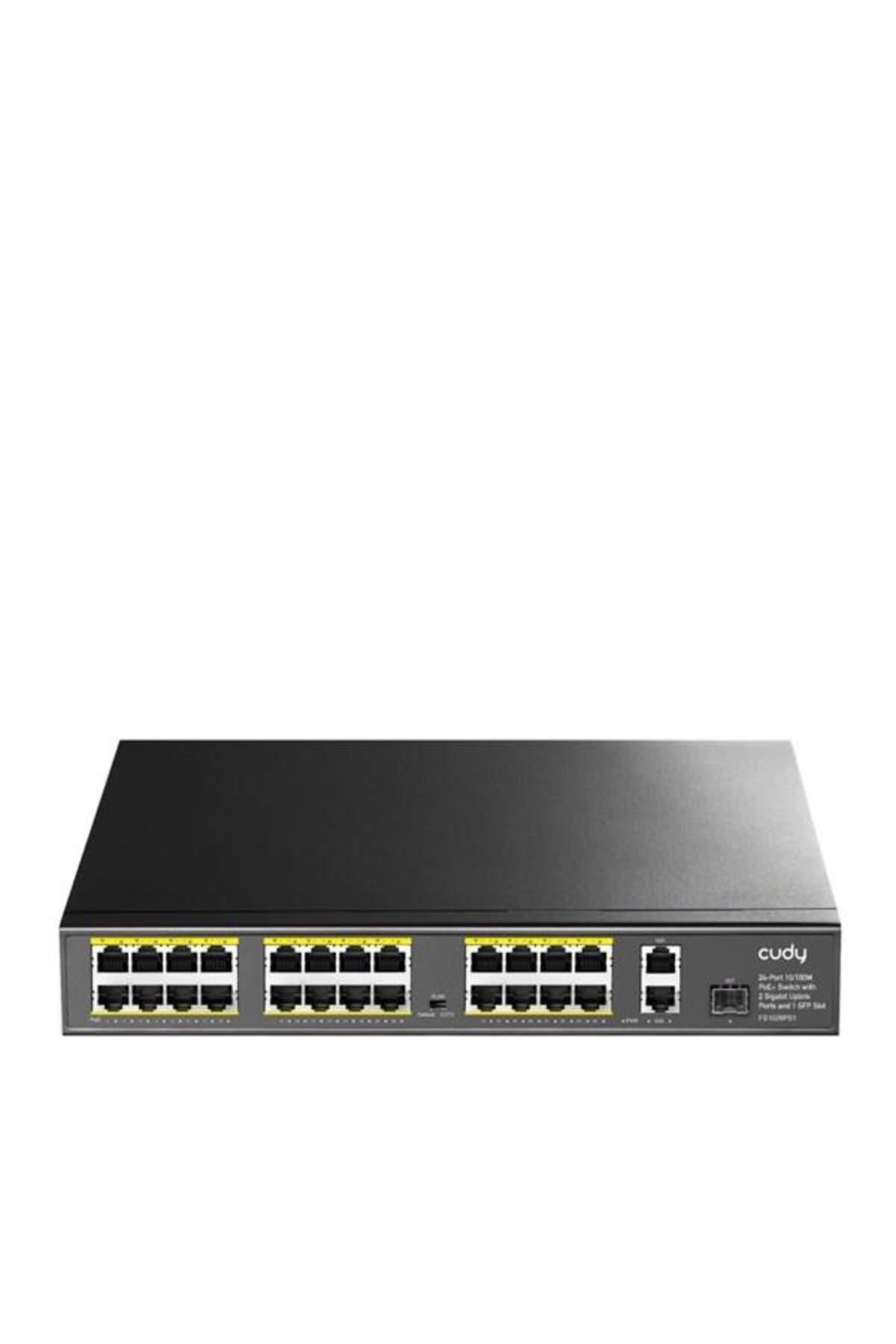 FS1026PS1 24 Port 10/100 1-SFP 300w Full PoE Yönetilemez Switch