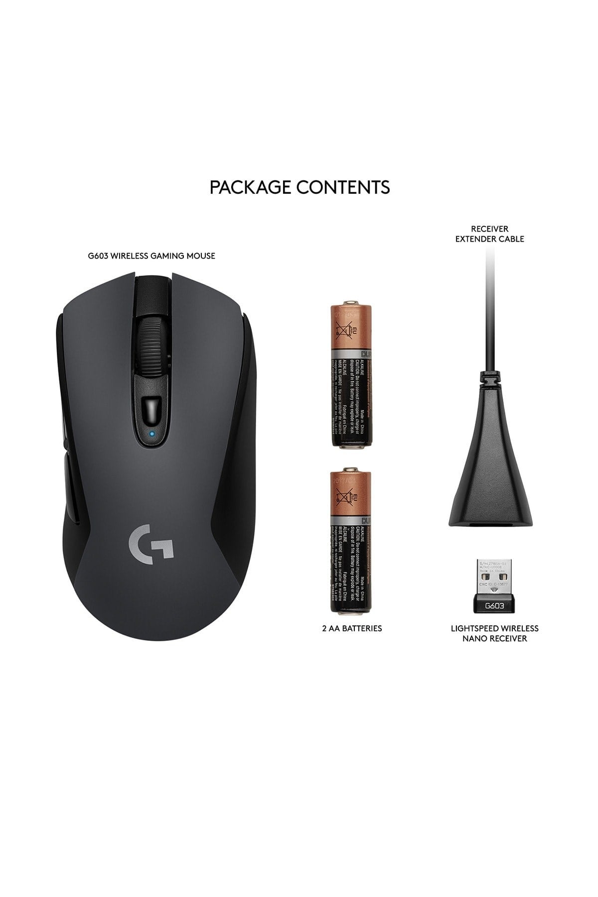 G G603 LIGHTSPEED 12.000 DPI 500 Saat Pil Ömrü Kablosuz Oyuncu Mouse - Siyah