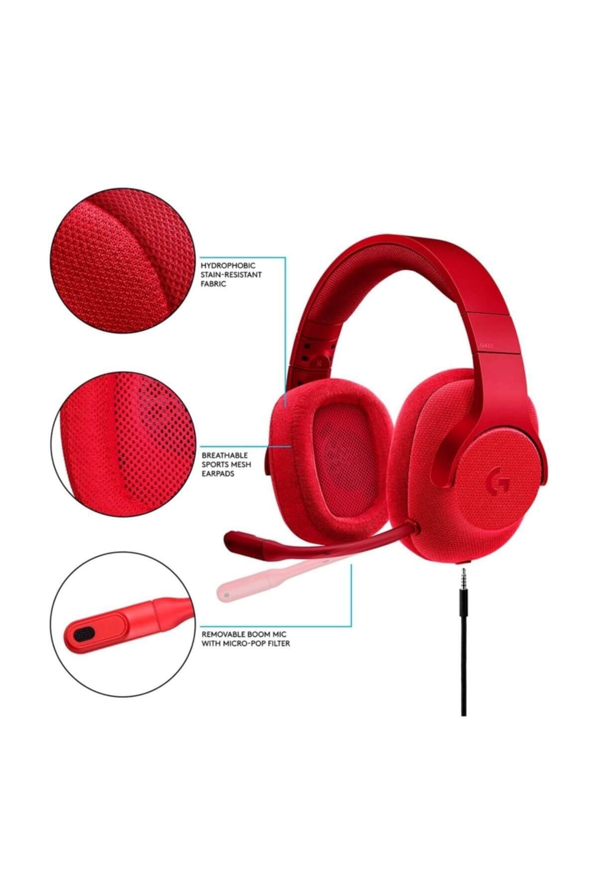 G433 7.1 Surround Red Gaming Headset 981-000652