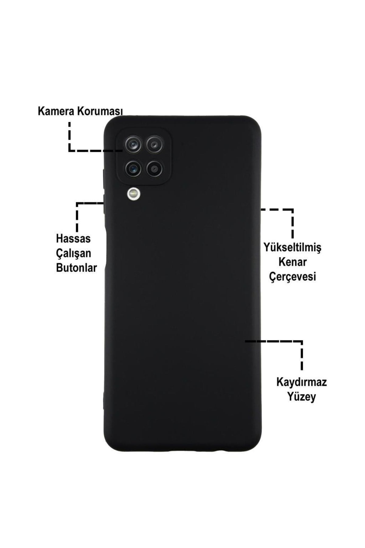Galaxy M12 Uyumlu Kapak Içi Siyah Kadife Kamera Korumalı Lansman Kılıf