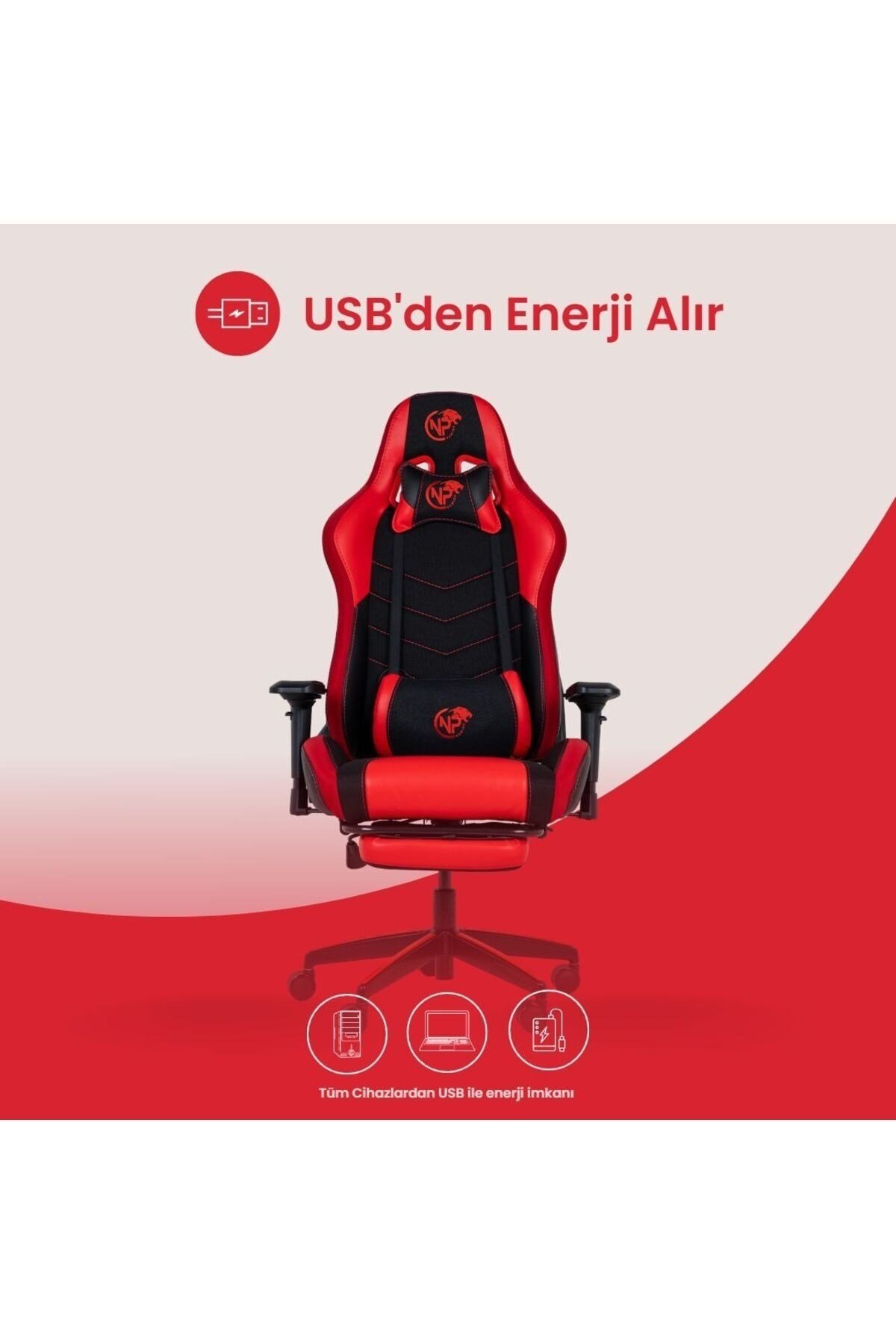 Gc3001br Masajlı,rgb,4d Kolçaklı,ayak Destekli Oyuncu Koltuğu, Kırmızı- Siyah