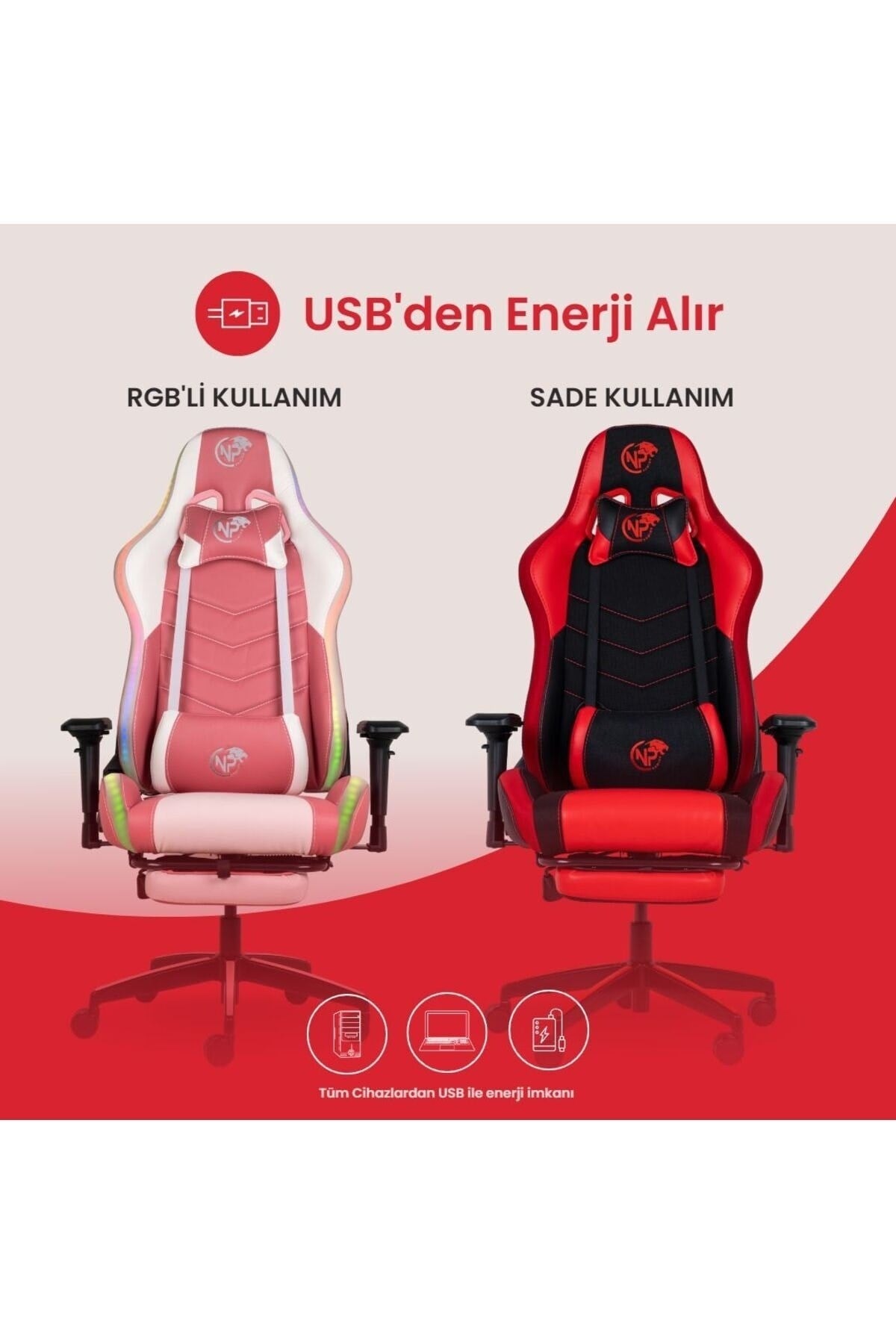 Gc3001br Masajlı,rgb,4d Kolçaklı,ayak Destekli Oyuncu Koltuğu, Kırmızı- Siyah