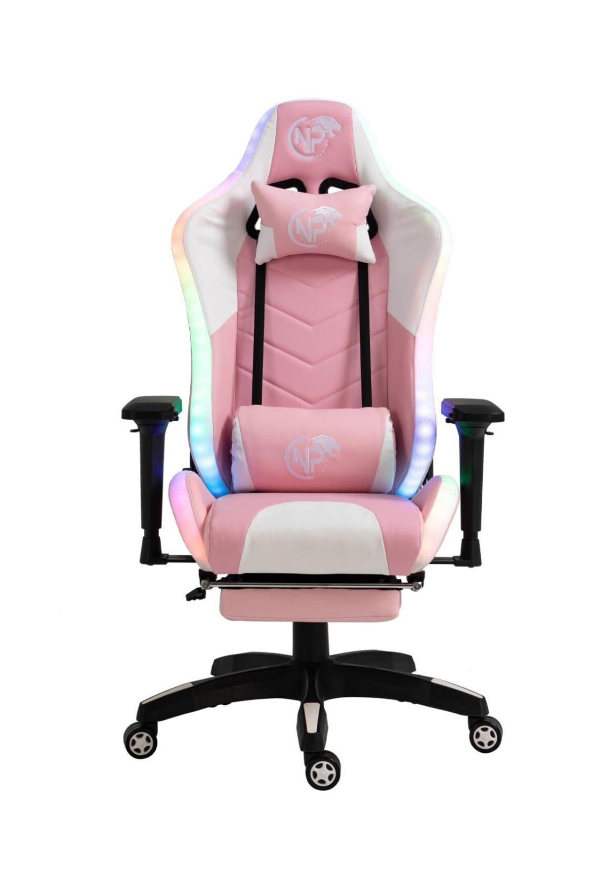 Gc5001pw Bluetooth Hoparlörlü,masajlı,rgb,4d Kolçaklı,ayak Destekli Oyuncu Koltuğu,pembe-beyaz
