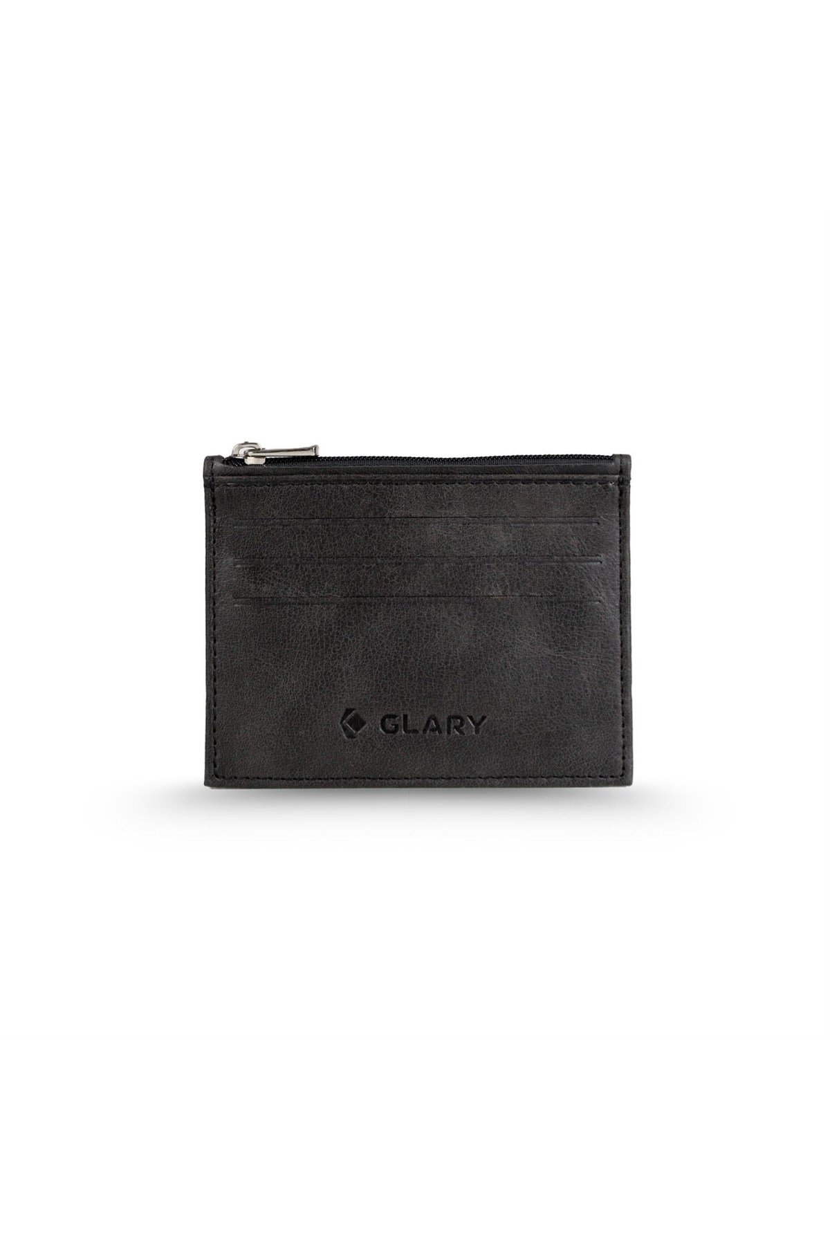 (genuine Leather) Portmone Unisex Deri Kartlık Cüzdan-siya
