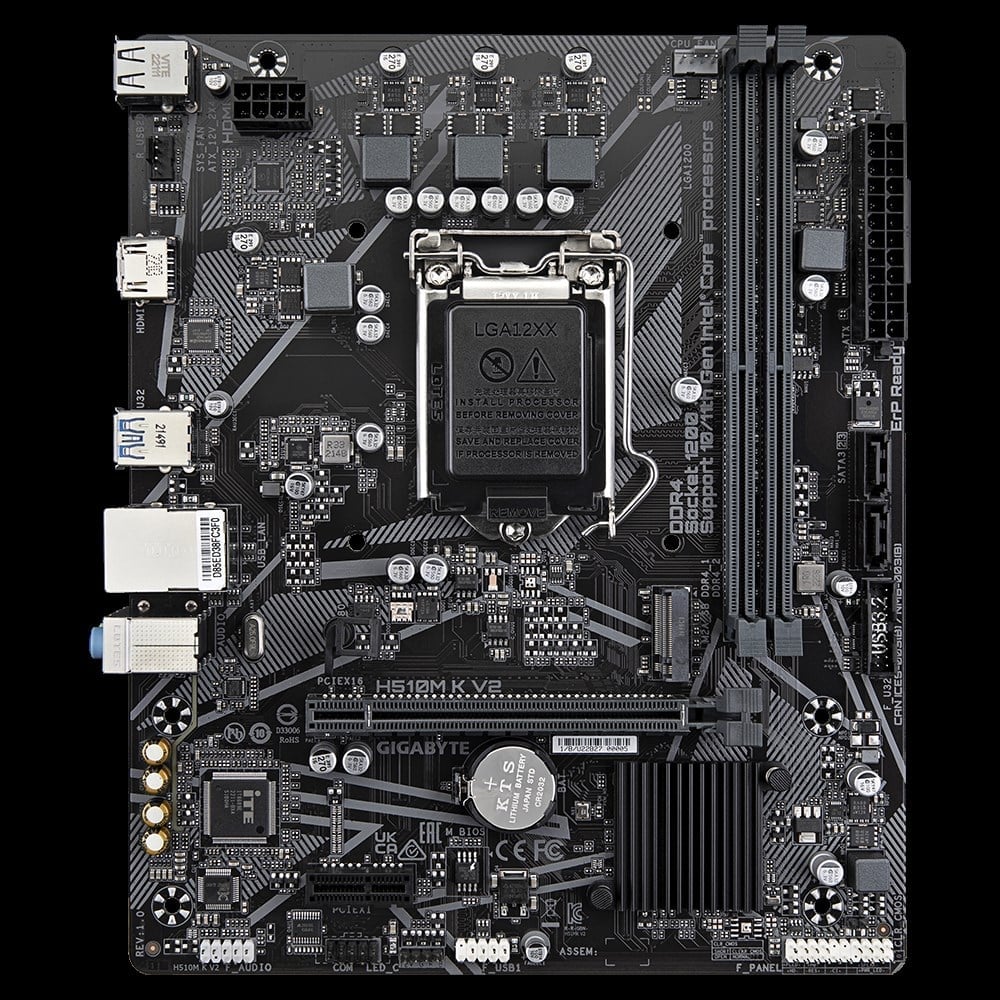 GIGABYTE H510M-K-V2 H470 DDR4 (Vga Yok) GLan mATX HDMI M2 USB3.2 1200Pv2 Anakart