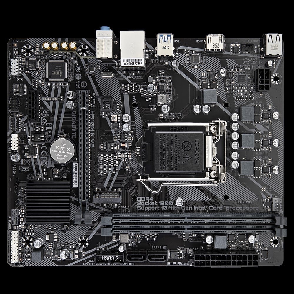 GIGABYTE H510M-K-V2 H470 DDR4 (Vga Yok) GLan mATX HDMI M2 USB3.2 1200Pv2 Anakart