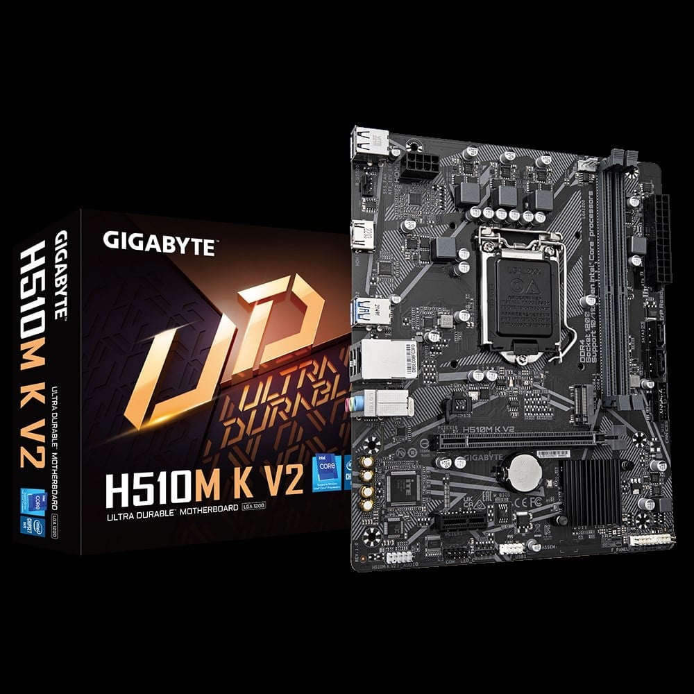 GIGABYTE H510M-K-V2 H470 DDR4 (Vga Yok) GLan mATX HDMI M2 USB3.2 1200Pv2 Anakart