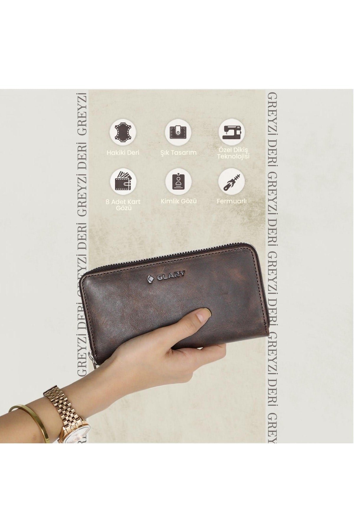 Gl100brw Telefon Bölmeli 1.sınıf Kalite Hakiki Deri(genuine Leather) Portmone Unisex Cüzdan-ka