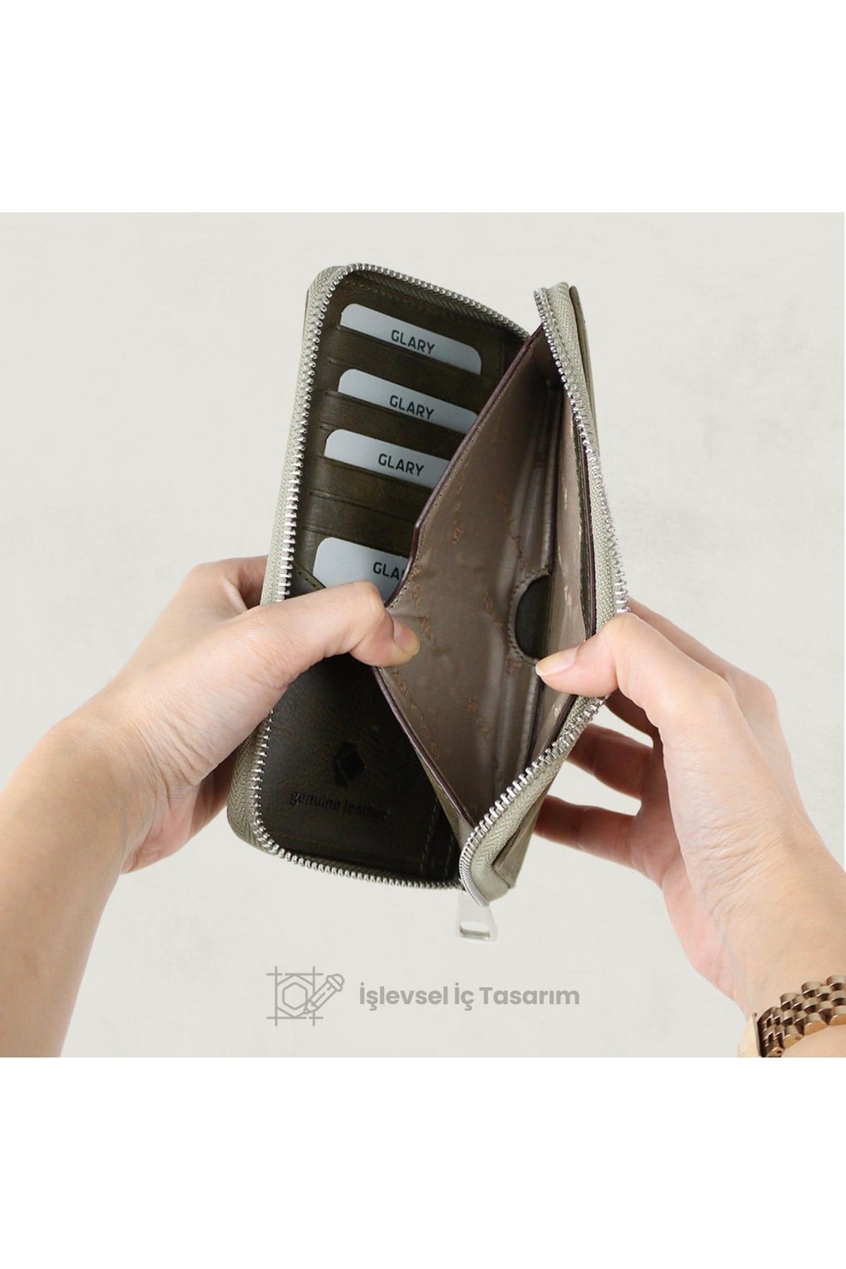Gl100kh Telefon Bölmeli 1.sınıf Kalite Hakiki Deri(genuine Leather) Portmone Unisex Cüzdan-hak