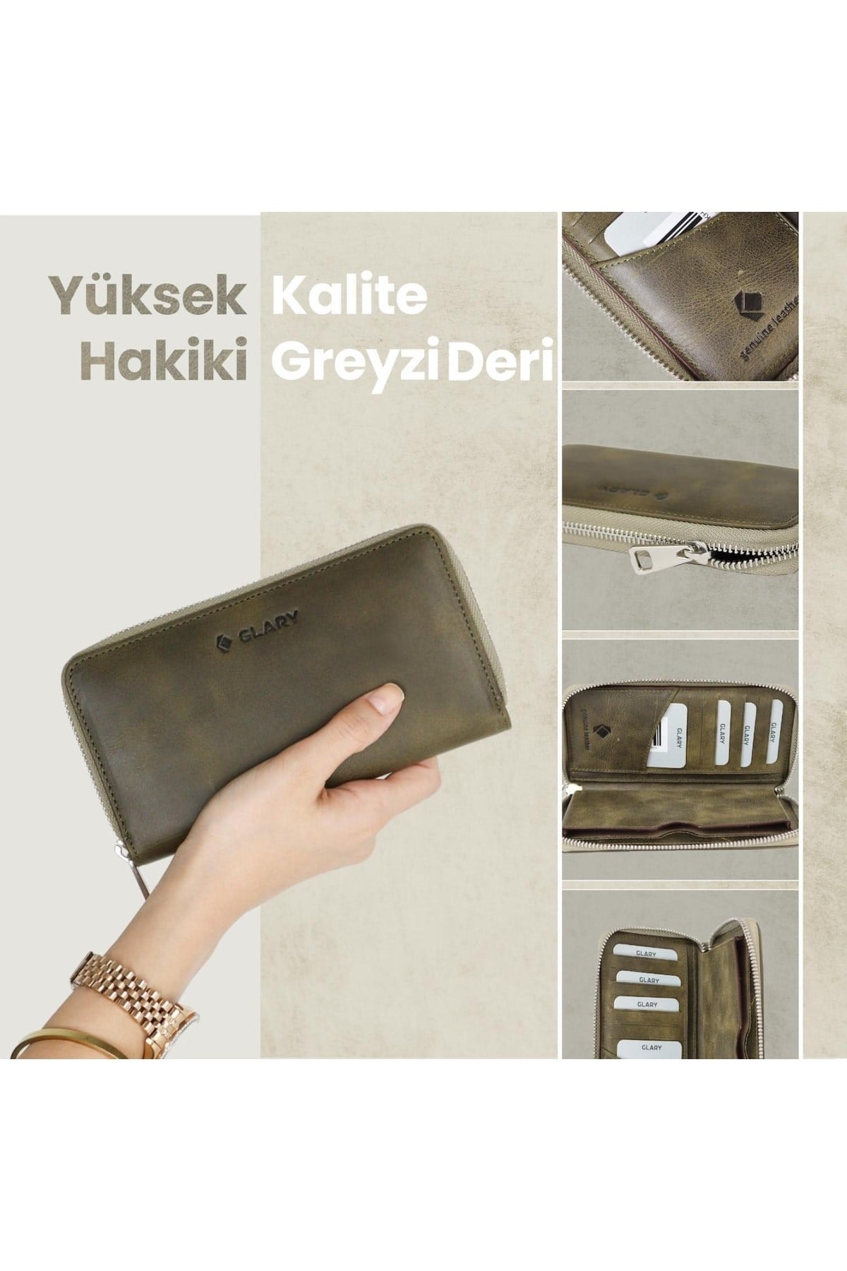 Gl100kh Telefon Bölmeli 1.sınıf Kalite Hakiki Deri(genuine Leather) Portmone Unisex Cüzdan-hak