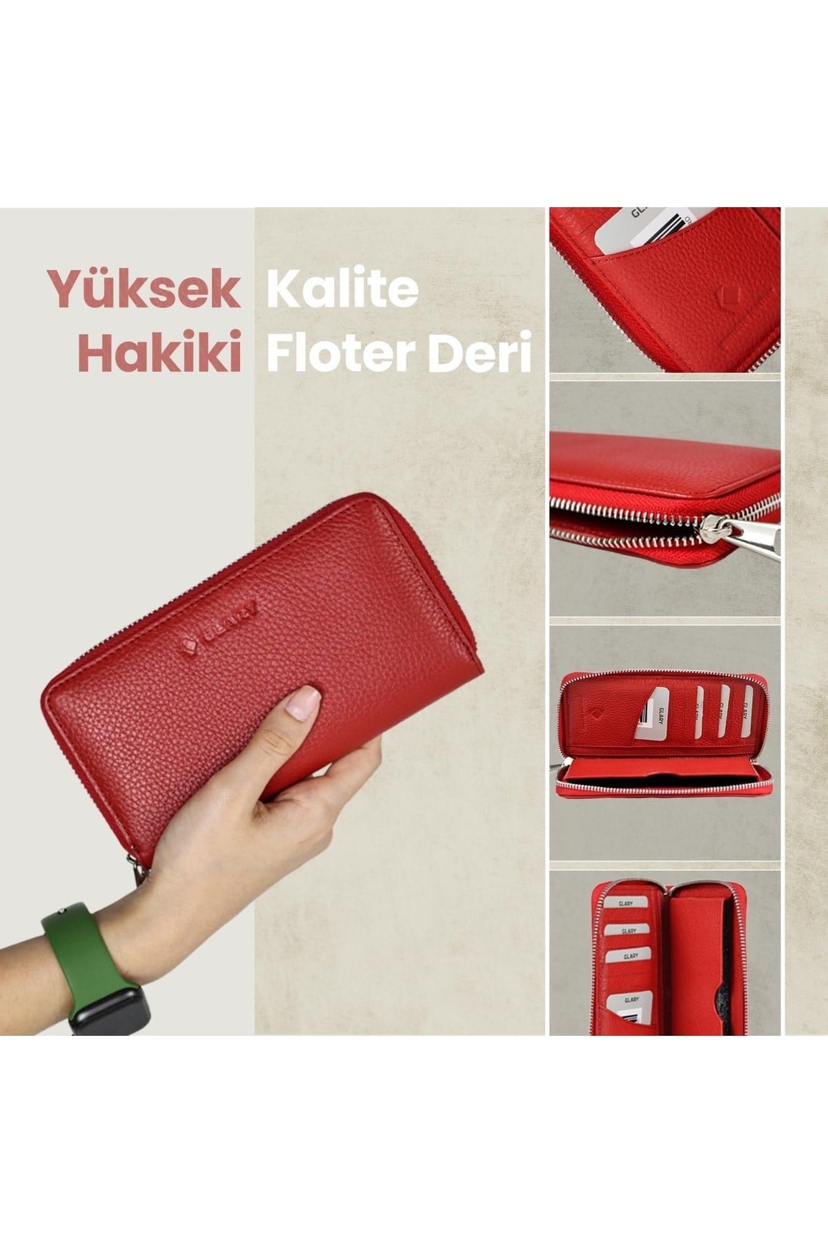 Gl100rd Telefon Bölmeli 1.sınıf Kalite Hakiki Deri(genuine Leather) Portmone Unisex Cüzdan-kır