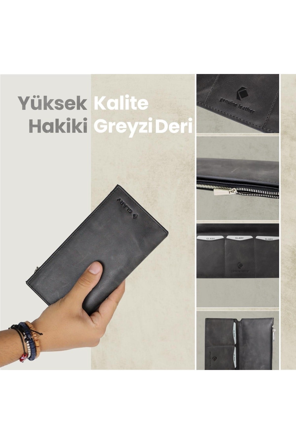 Gl101blc Telefon Bölmeli 1.sınıf Kalite Hakiki Deri(genuine Leather) Portmone Unisex Cüzdan-si