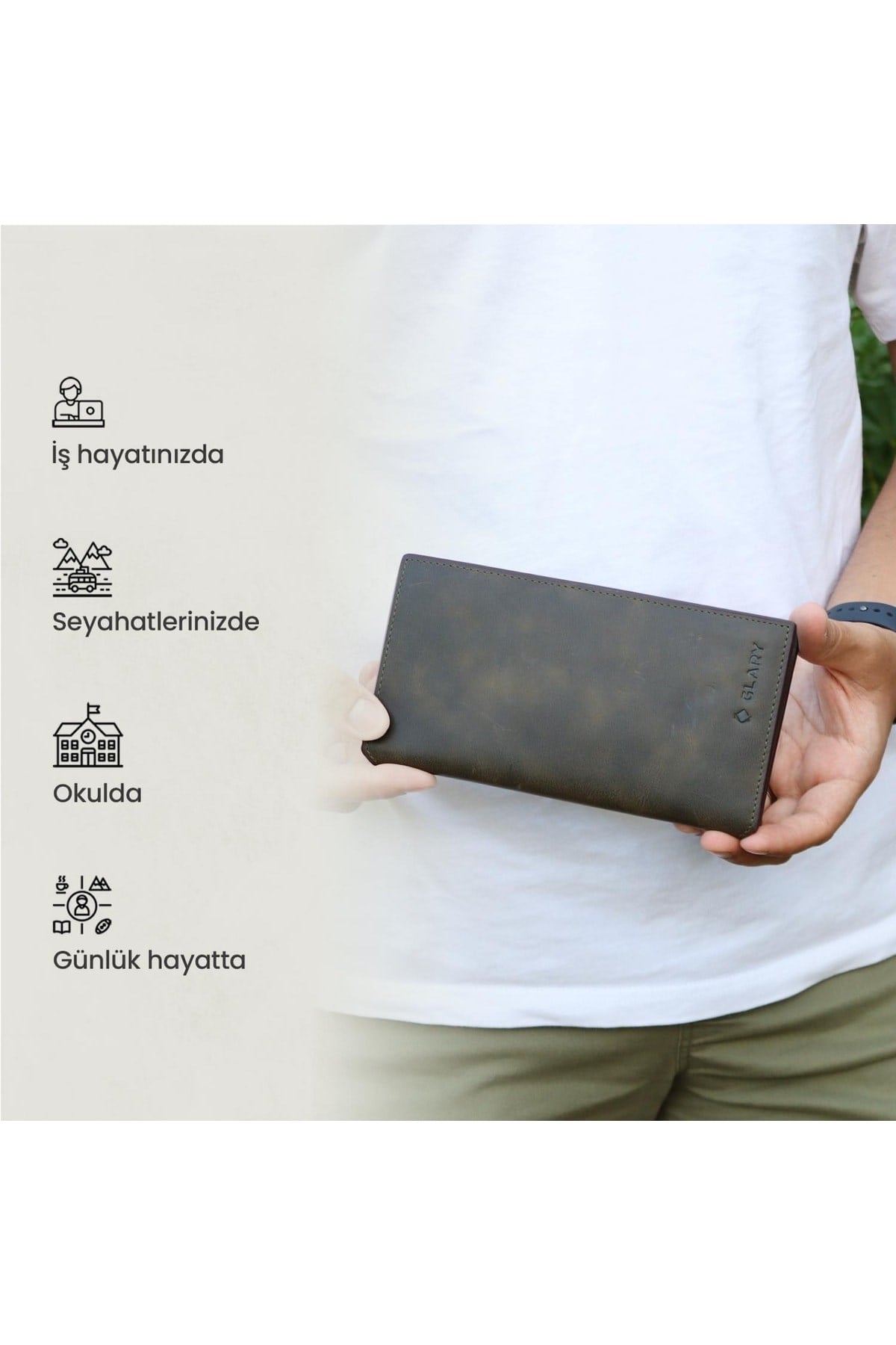 Gl101kh Telefon Bölmeli 1.sınıf Kalite Hakiki Deri(genuine Leather) Portmone Unisex Cüzdan-hak