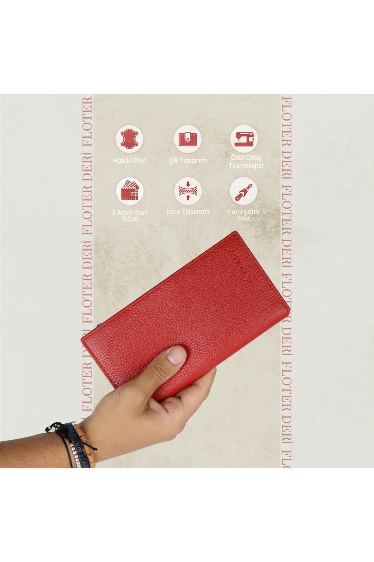 Gl101rd Telefon Bölmeli 1.sınıf Kalite Hakiki Deri(genuine Leather) Portmone Unisex Cüzdan-kır