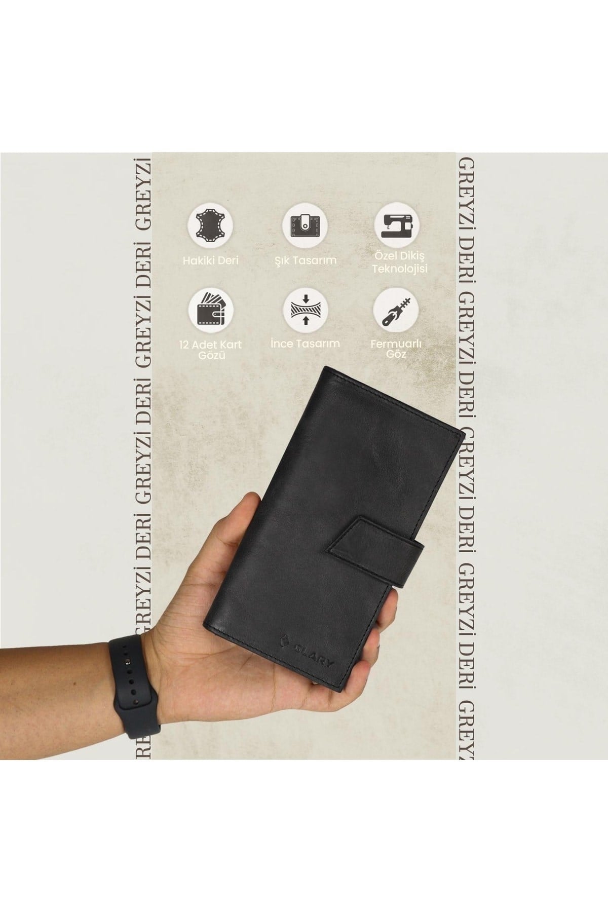 Gl102blc Telefon Bölmeli 1.sınıf Kalite Hakiki Deri(genuine Leather) Portmone Unisex Cüzdan-si