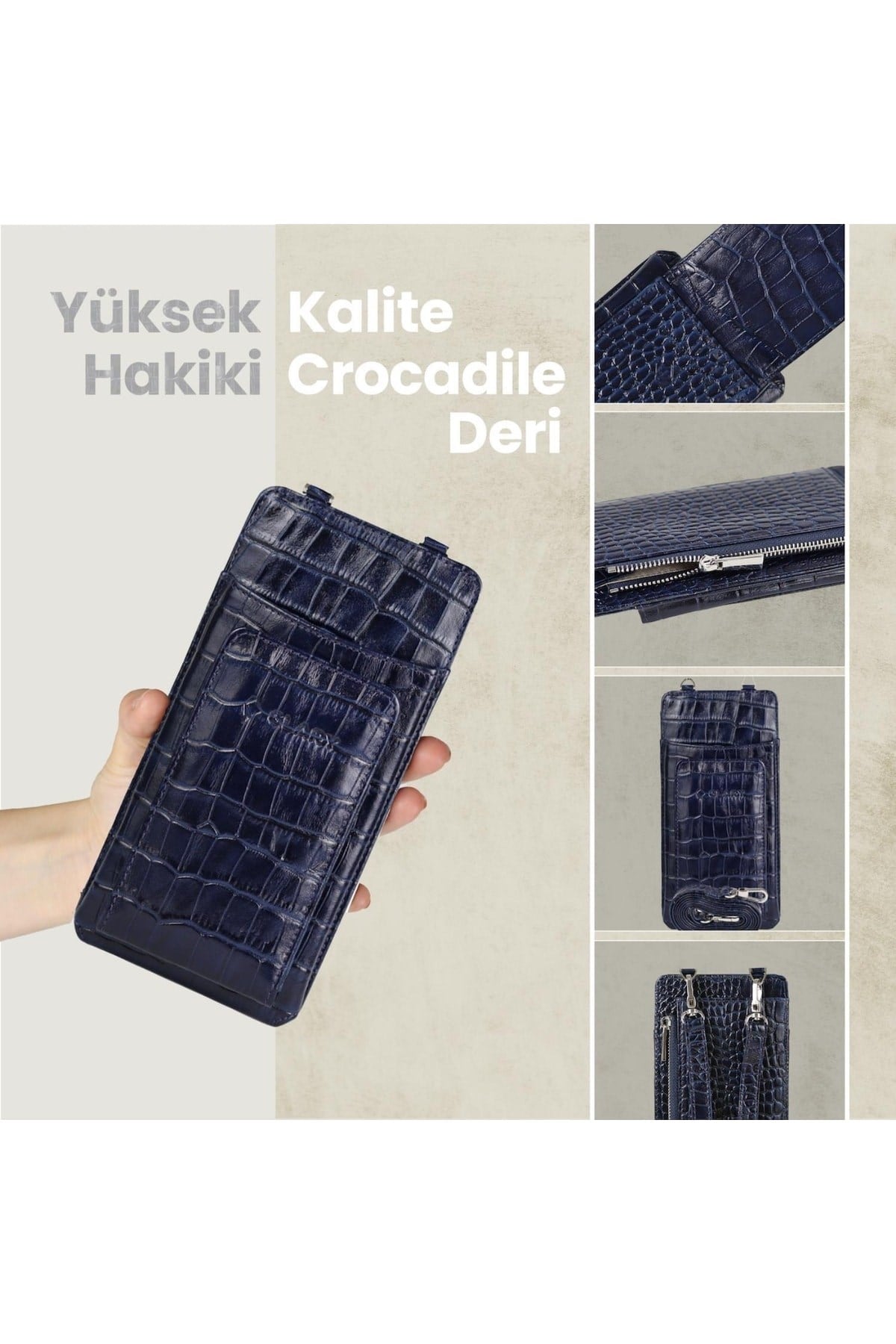Gl200db 1.sınıf Kalite Hakiki Deri Portmone Unisex Boyun Askılı Pasaport Ve Telefon Cüzdanı-la
