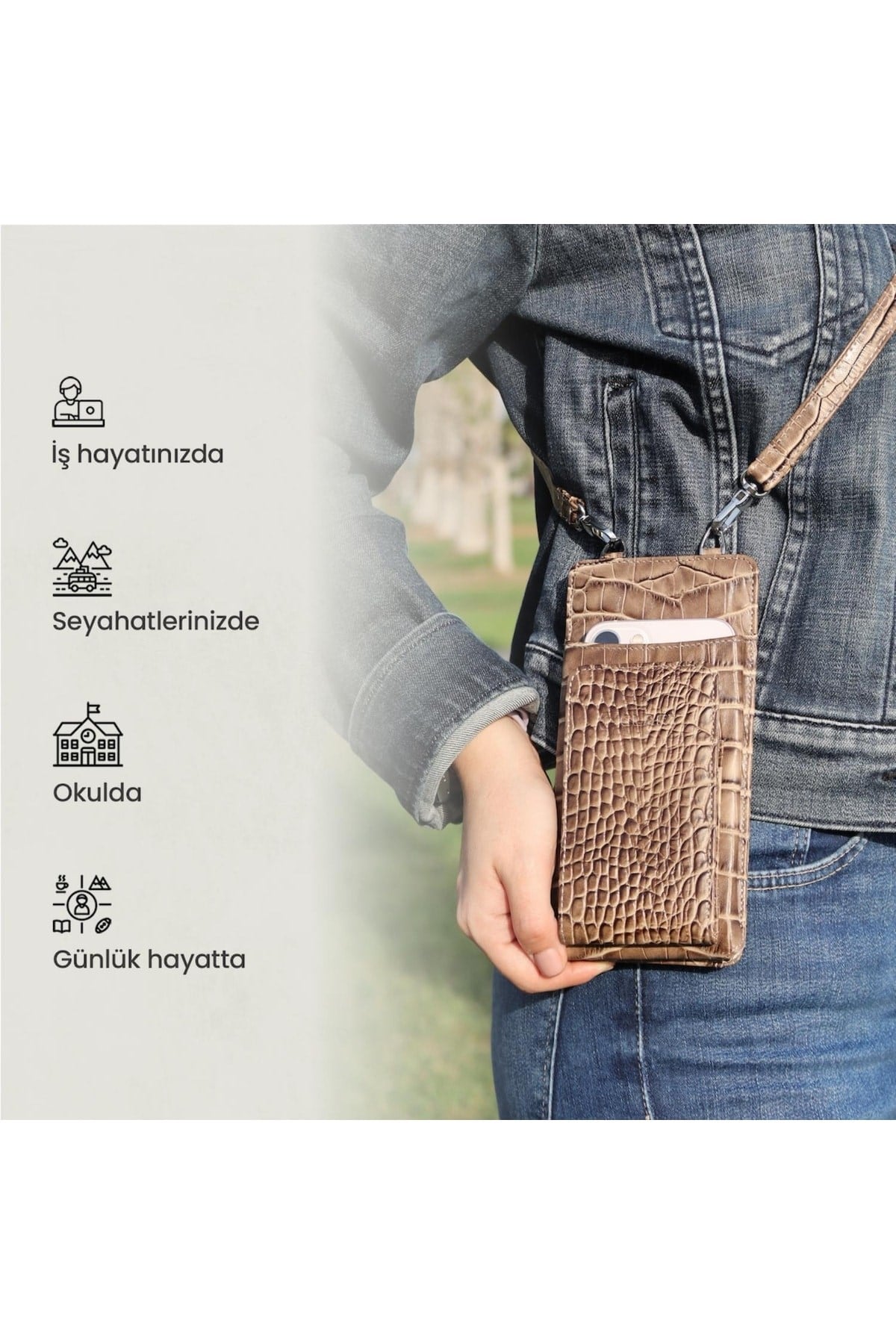 Gl200mp 1.sınıf Kalite Hakiki Deri Portmone Unisex Boyun Askılı Pasaport Ve Telefon Cüzdanı-vi