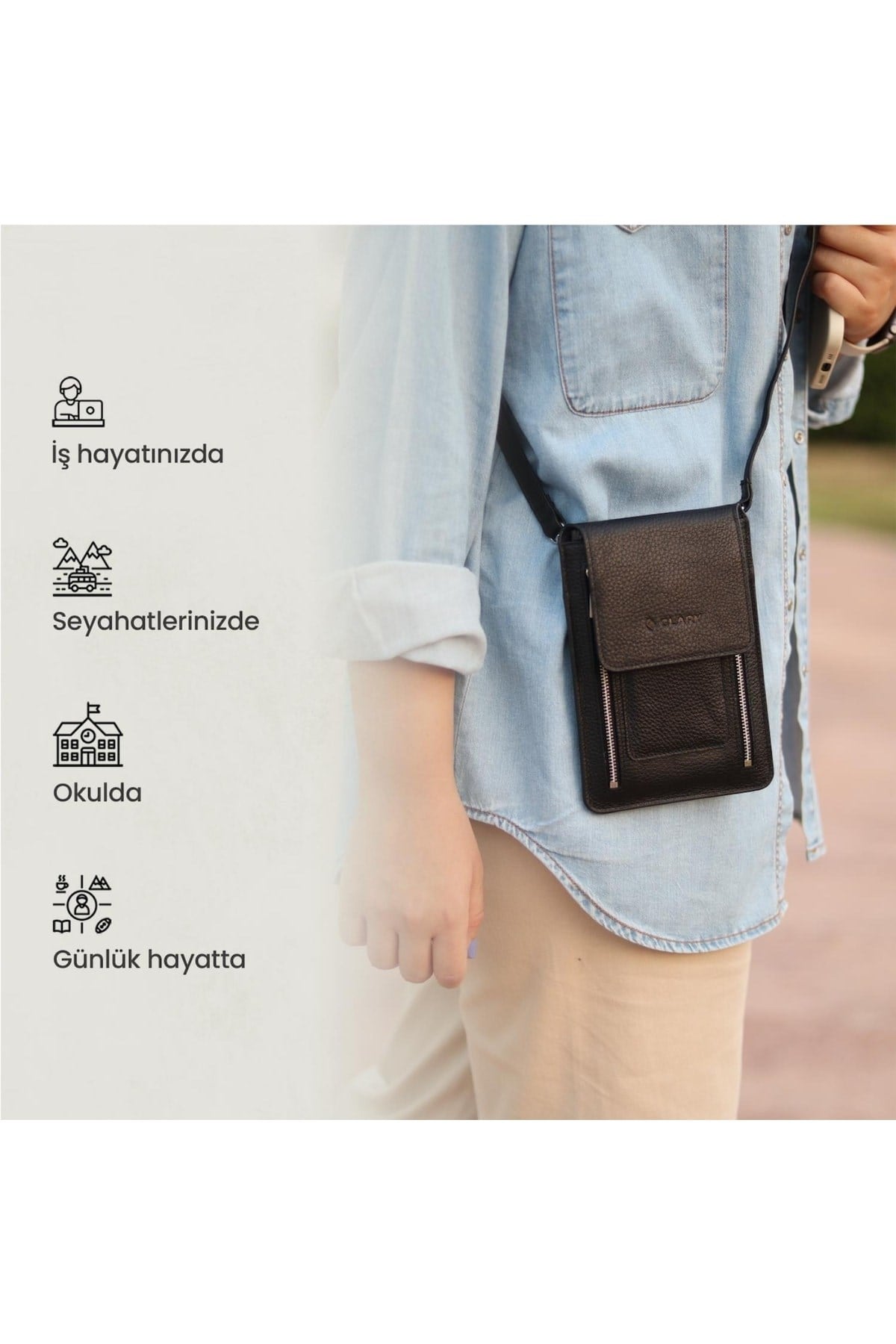 Gl201blc 1.sınıf Kalite Hakiki Deri Portmone Unisex Boyun Askılı Pasaport Ve Telefon Cüzdanı-s