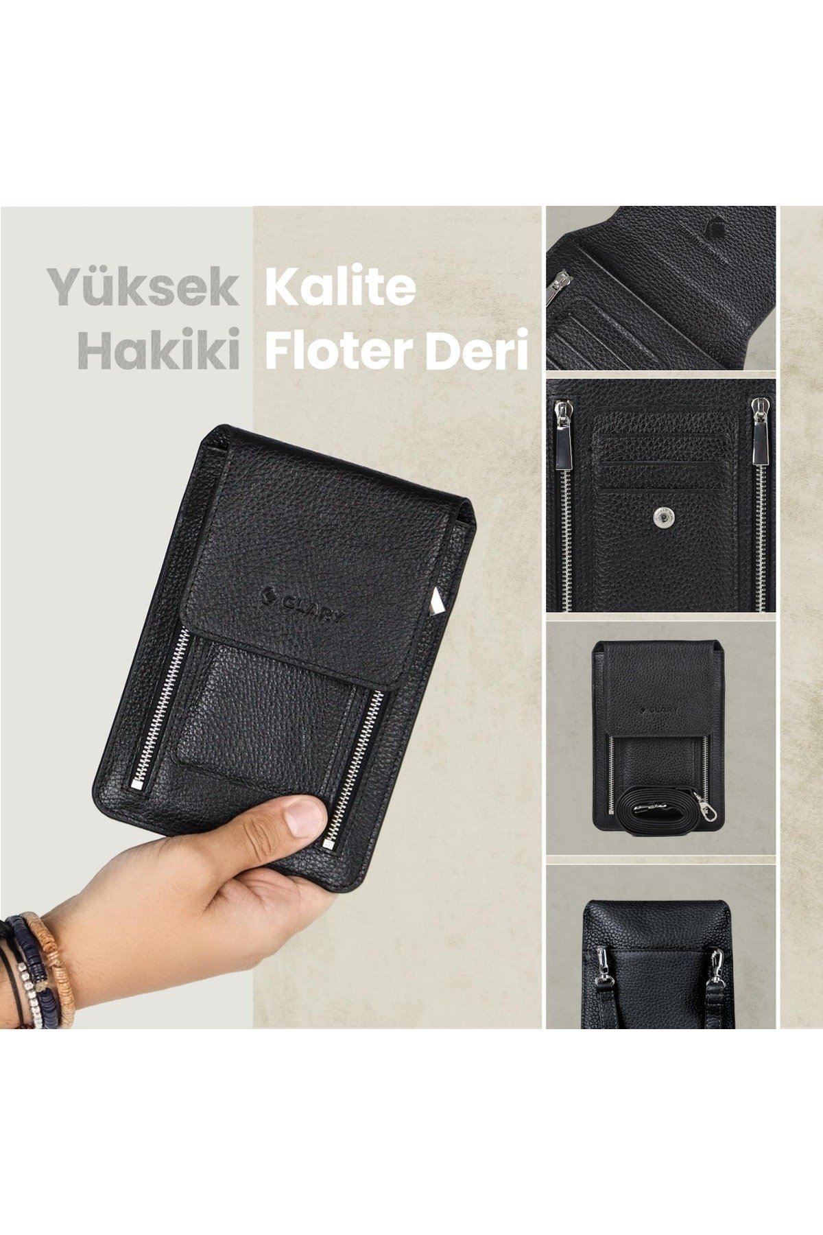 Gl201blc 1.sınıf Kalite Hakiki Deri Portmone Unisex Boyun Askılı Pasaport Ve Telefon Cüzdanı-s