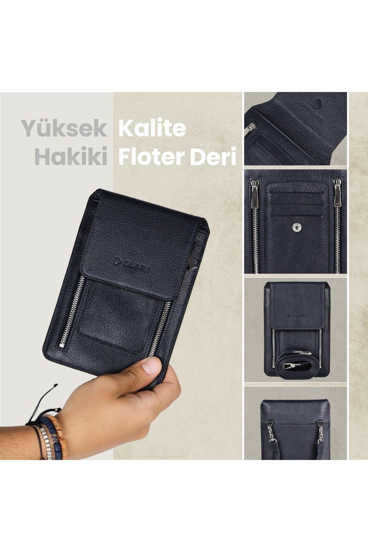 Gl201db 1.sınıf Kalite Hakiki Deri Portmone Unisex Boyun Askılı Pasaport Ve Telefon Cüzdanı-la