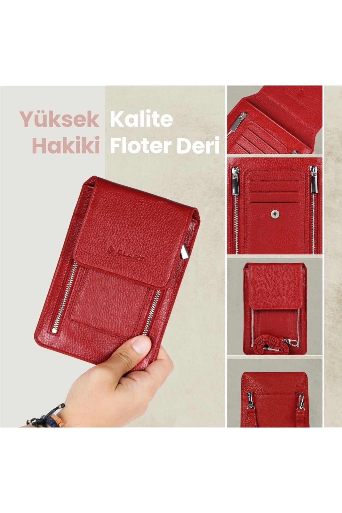 Gl201rd 1.sınıf Kalite Hakiki Deri Portmone Unisex Boyun Askılı Pasaport Ve Telefon Cüzdanı-kı