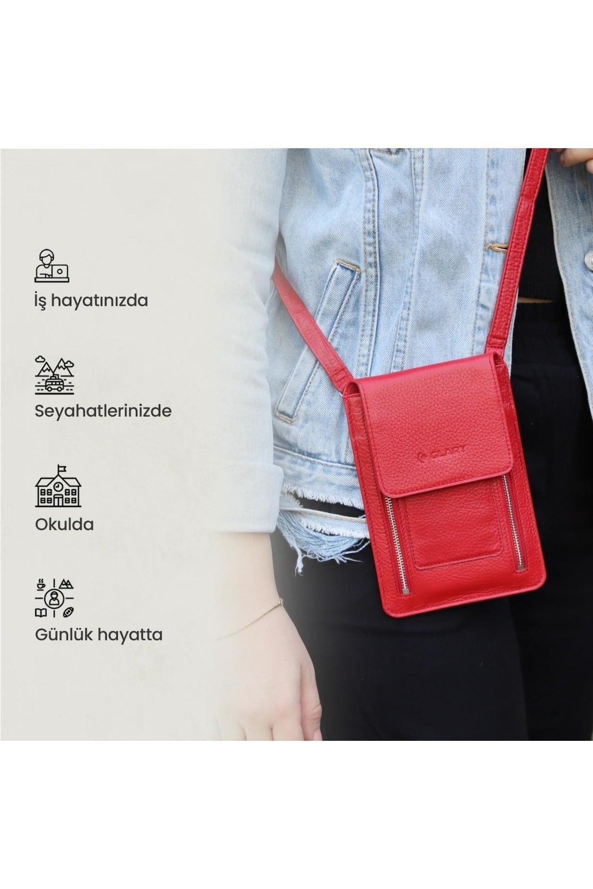 Gl201rd 1.sınıf Kalite Hakiki Deri Portmone Unisex Boyun Askılı Pasaport Ve Telefon Cüzdanı-kı