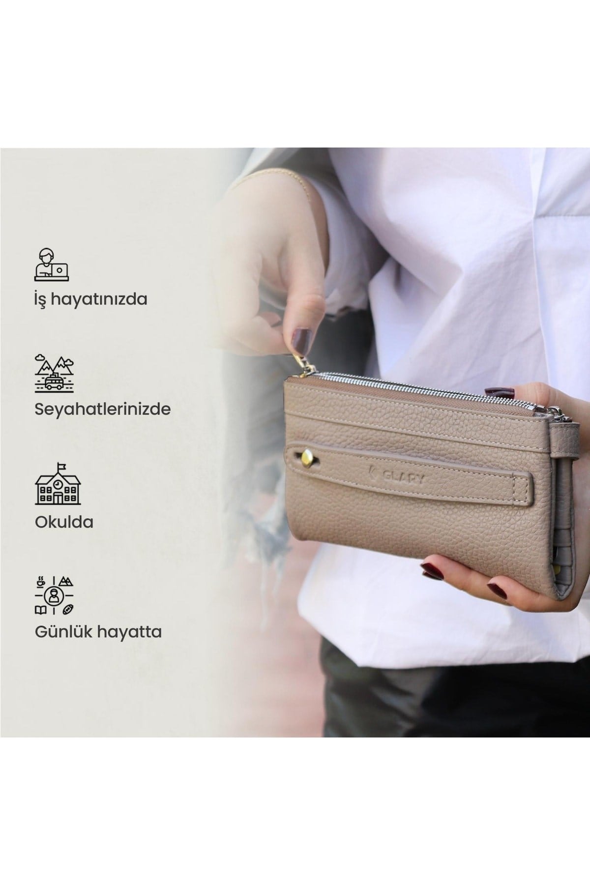 Gl202mp 1.sınıf Kalite Hakiki Deri Portmone Unisex Boyun Askılı Pasaport Ve Telefon Cüzdanı-vi