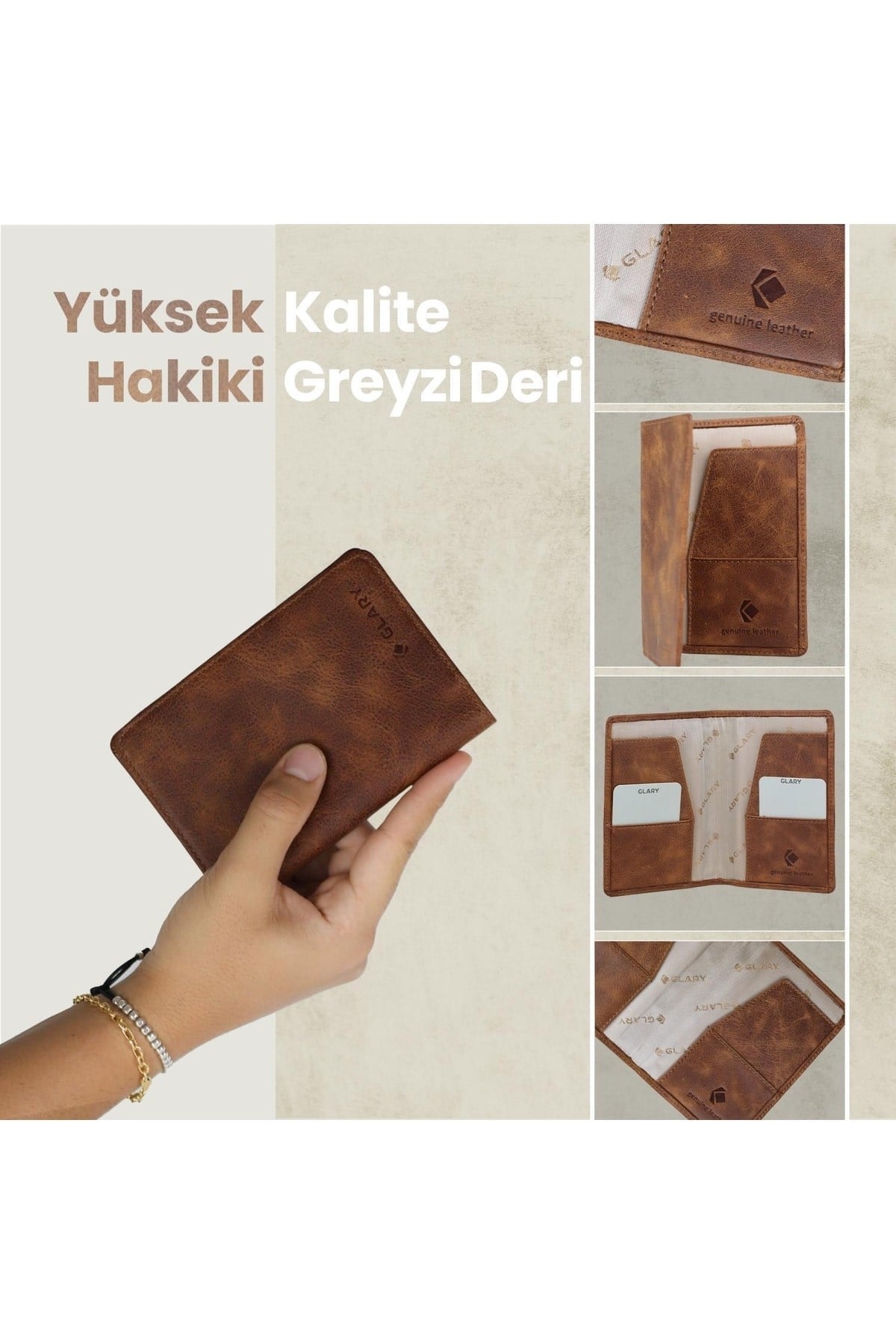 Gl203gng 1.sınıf Kalite Hakiki Deri (genuine Leather) Portmone Unisex Pasaport Cüzdanı-taba
