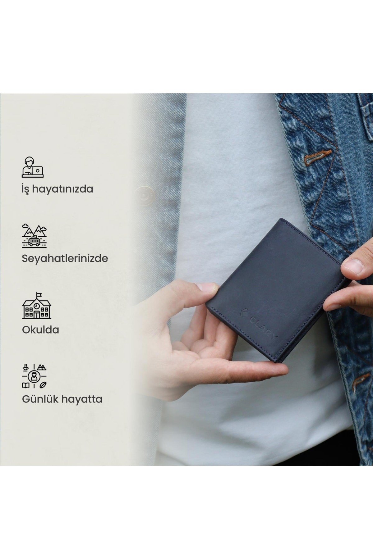 Gl300db 1.sınıf Kalite Hakiki Deri (genuine Leather) Portmone Erkek Cüzdan-lacivert