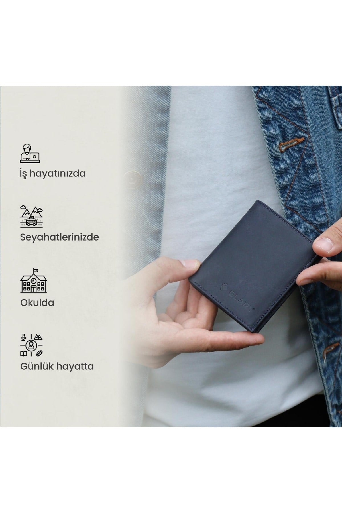 Gl300db 1.sınıf Kalite Hakiki Deri (genuine Leather) Portmone Erkek Cüzdan-lacivert