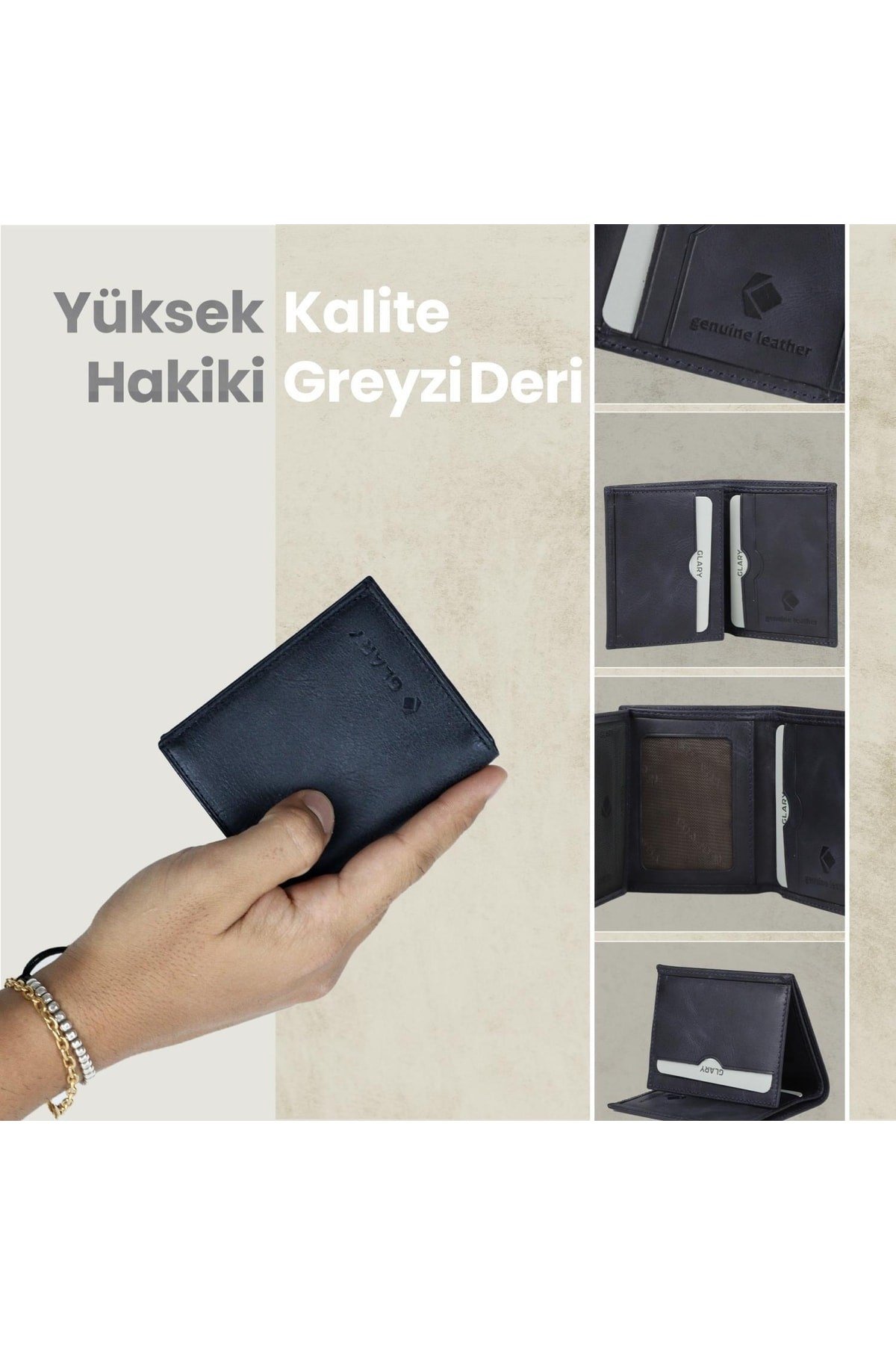 Gl300db 1.sınıf Kalite Hakiki Deri (genuine Leather) Portmone Erkek Cüzdan-lacivert